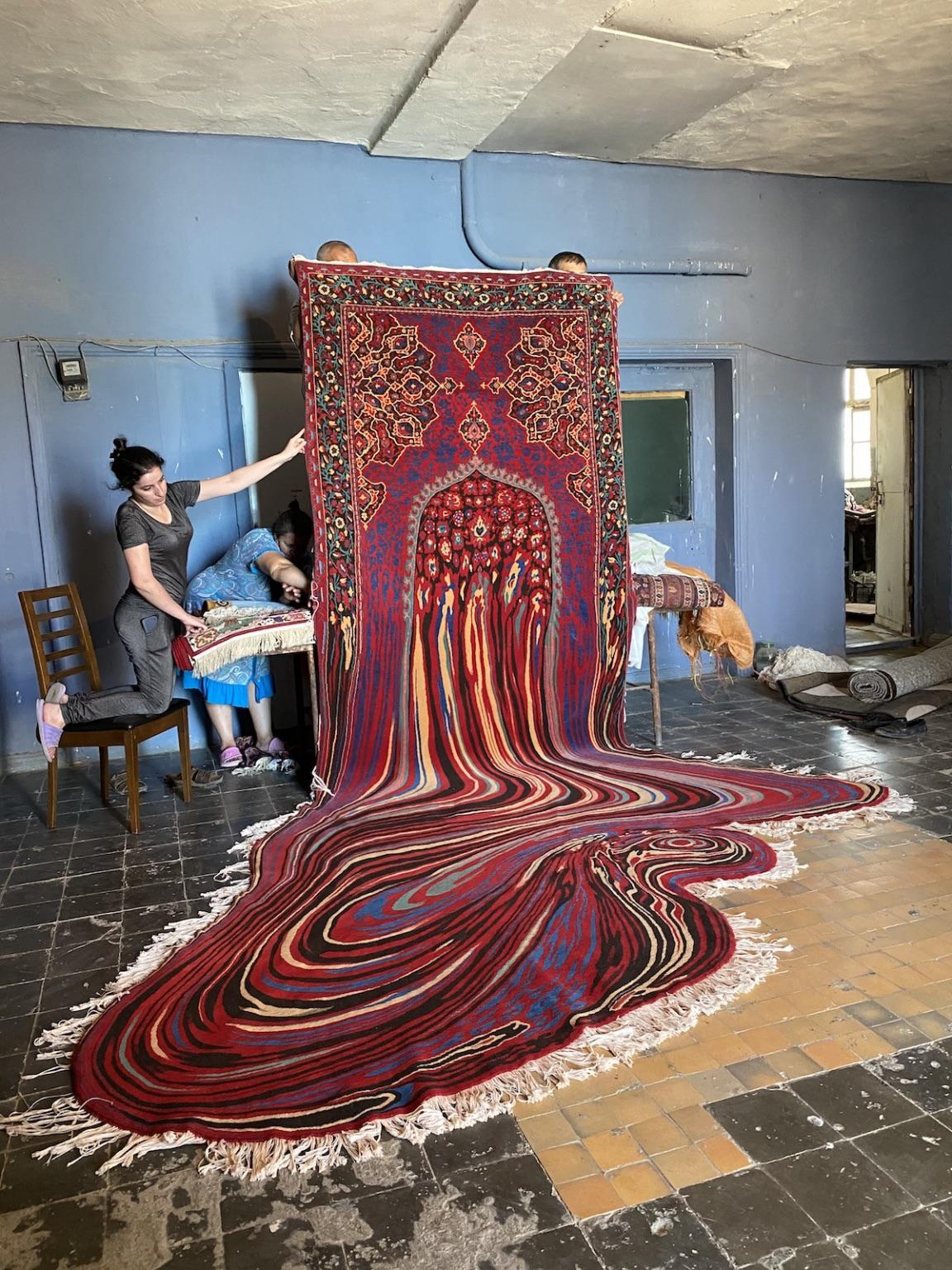 Textile artist Faig Ahmed creates mesmerizing carpets that appear to