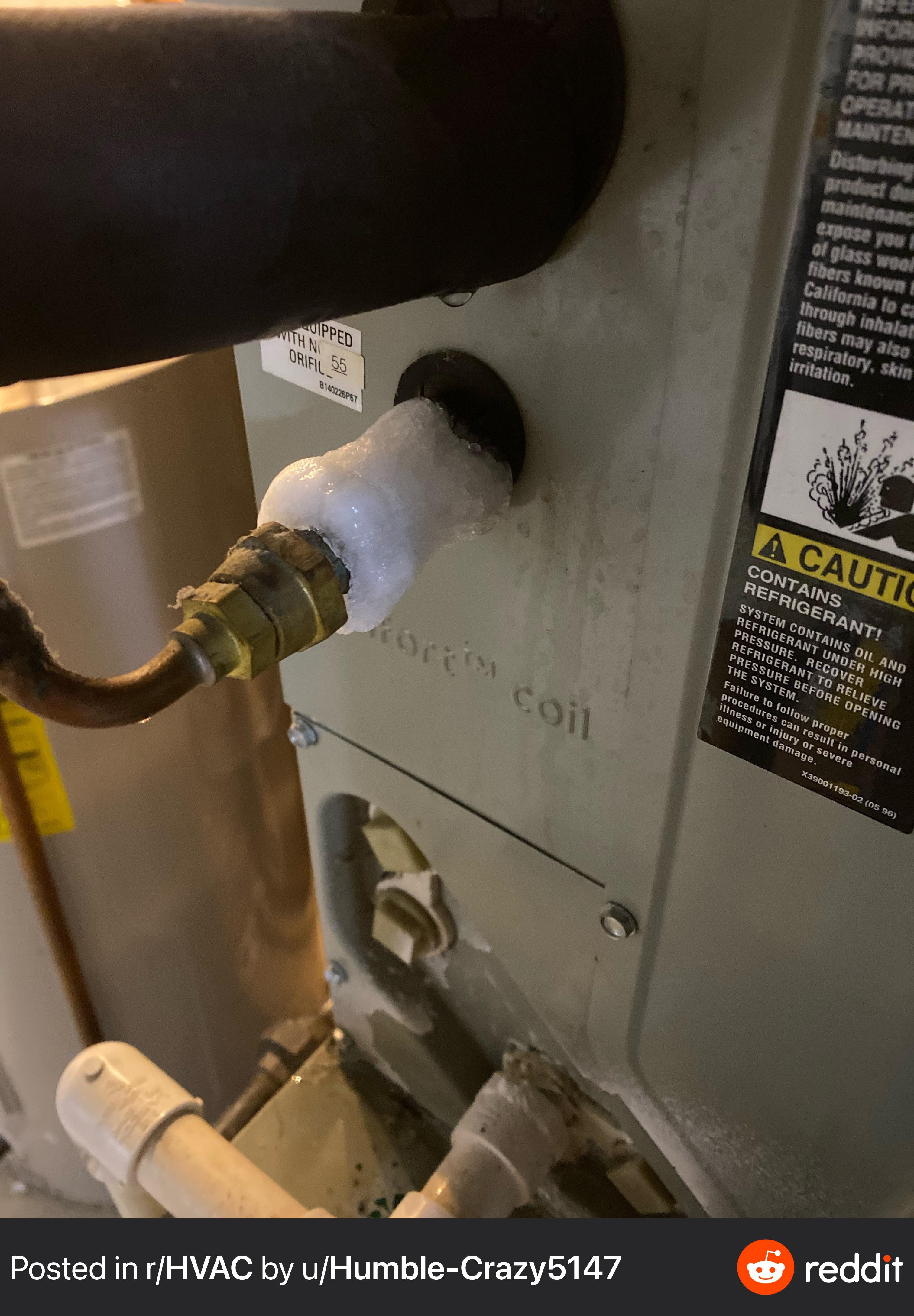 HVAC technician came out, took a look, saw this, and said my AC needs