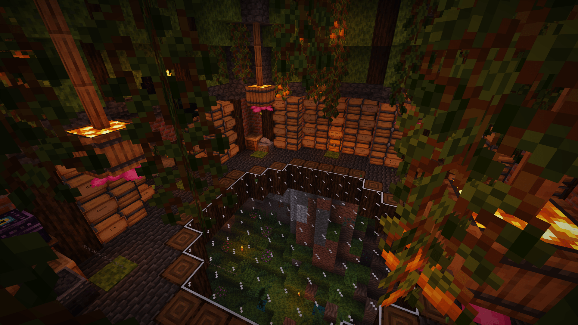 1.18 Storage Building inside a Lush Cave. r/Minecraft