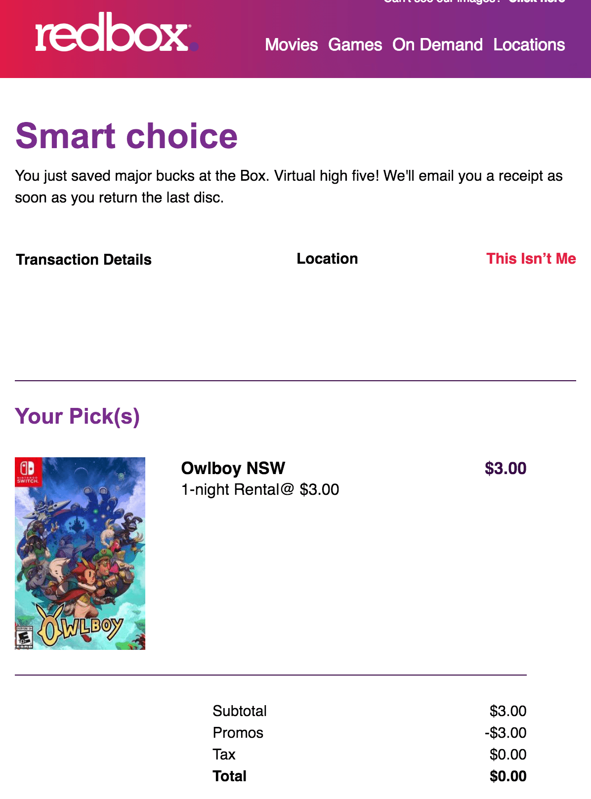 [Redbox] Nintendo Switch game rental Free via TMobile Tuesday (only
