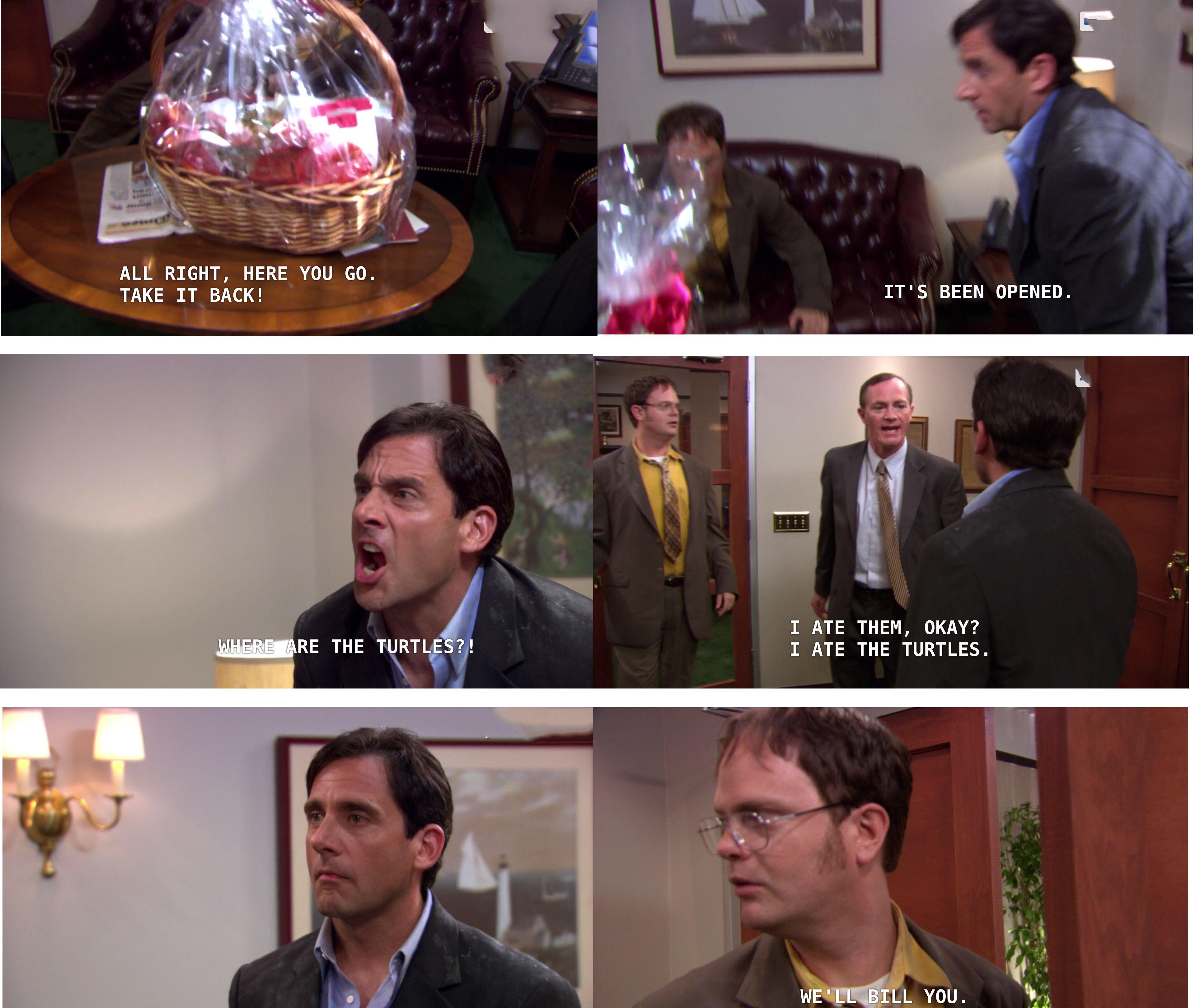 Michael got gift baskets for the exclients but no one decided to get