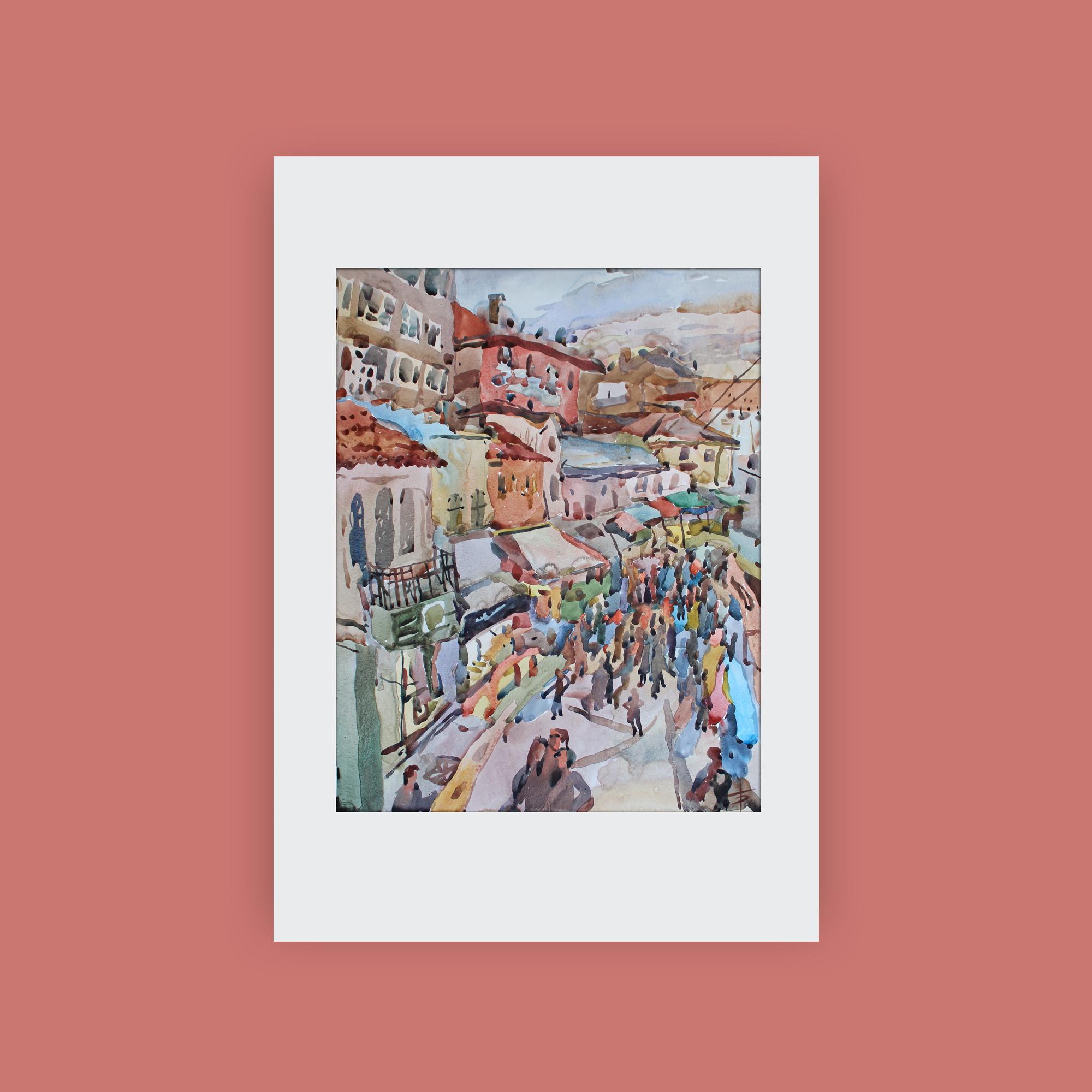 Large Urban Painting Framed Art Original Watercolor, please, check out a new painting in my Etsy