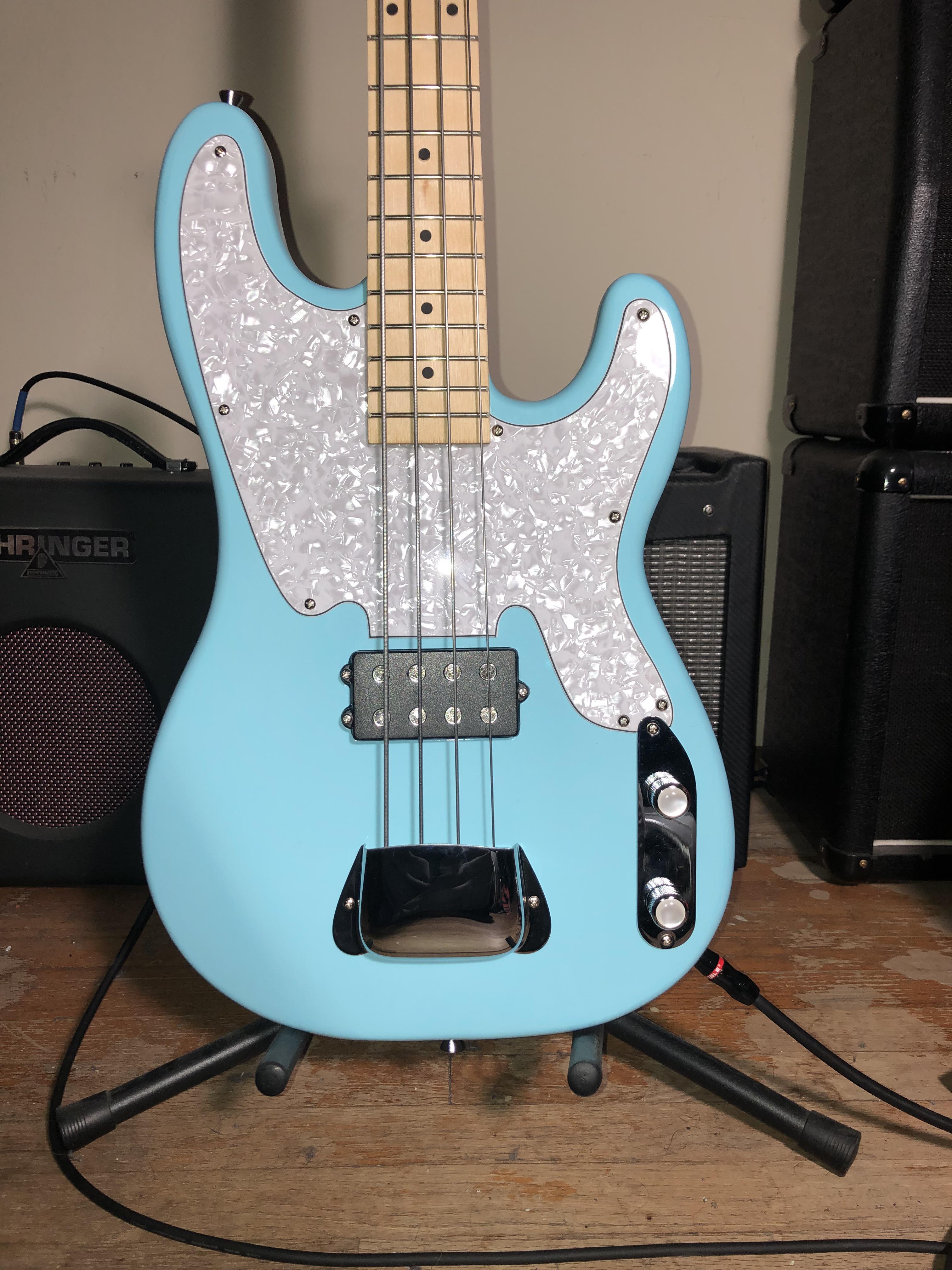 2/10/2021 I installed the chrome bridge cover, my Telecaster Bass build