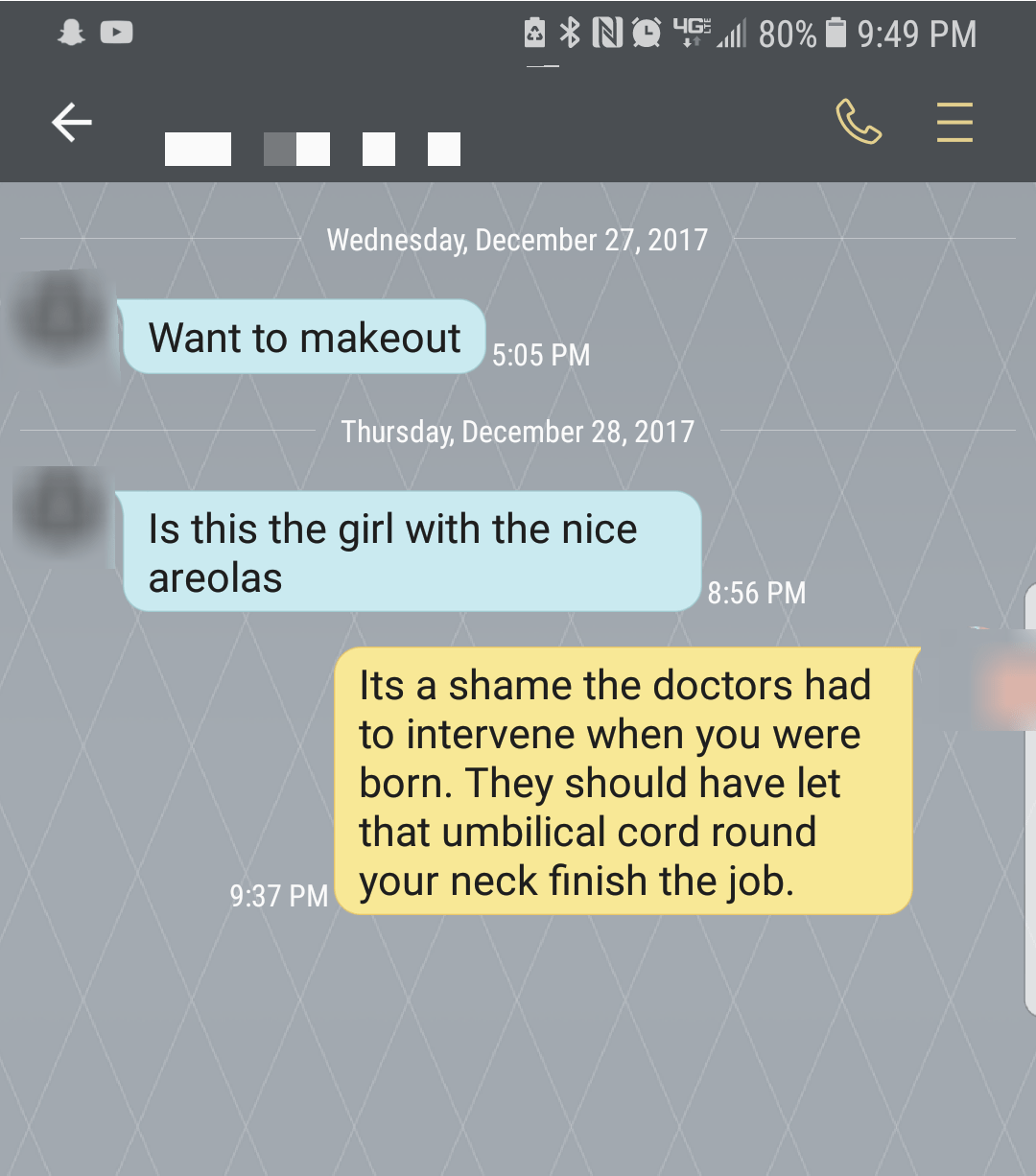 Creepy text from an unknown number creepyPMs