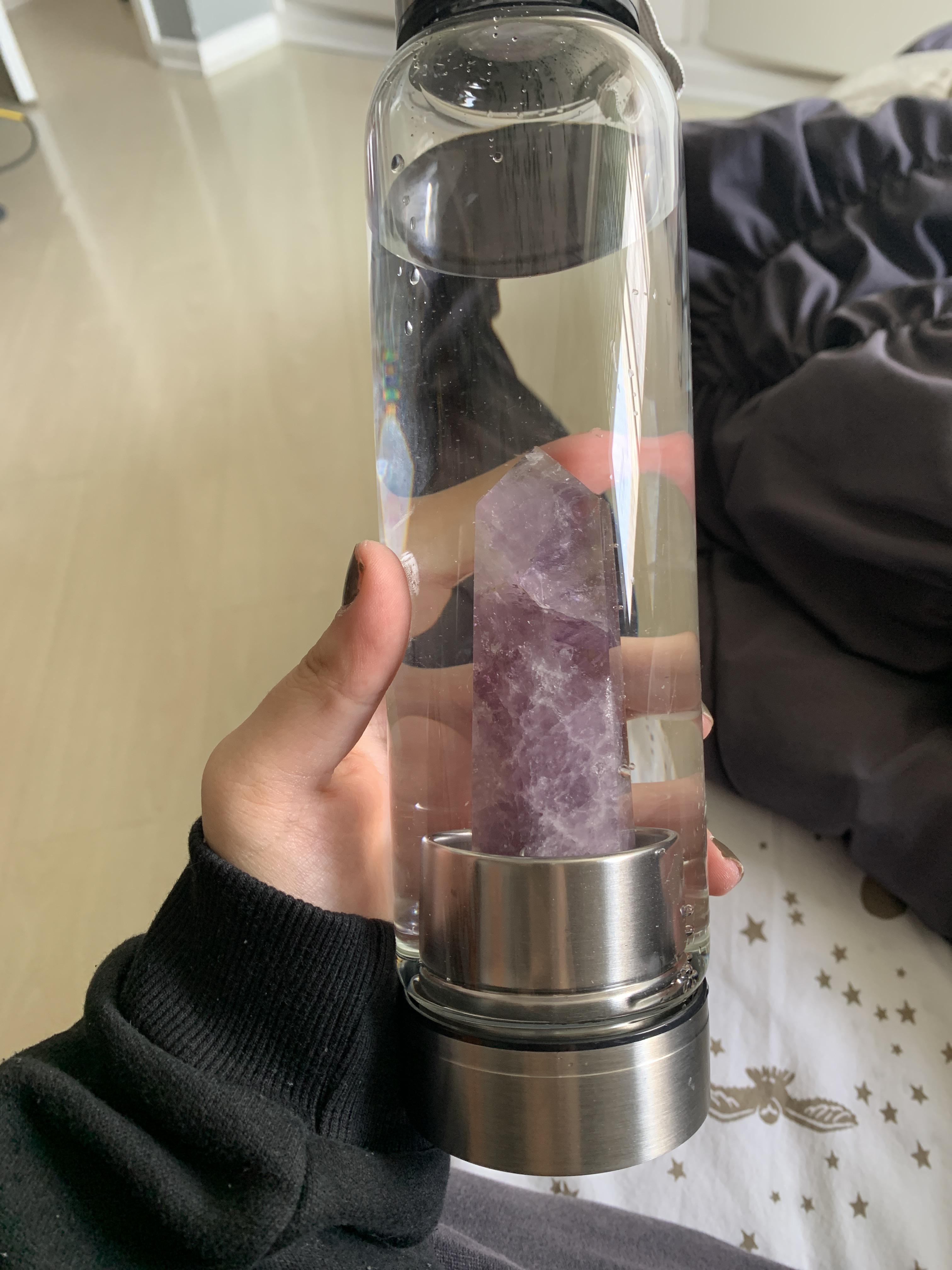 just got this amethyst water bottle and I love it so much r