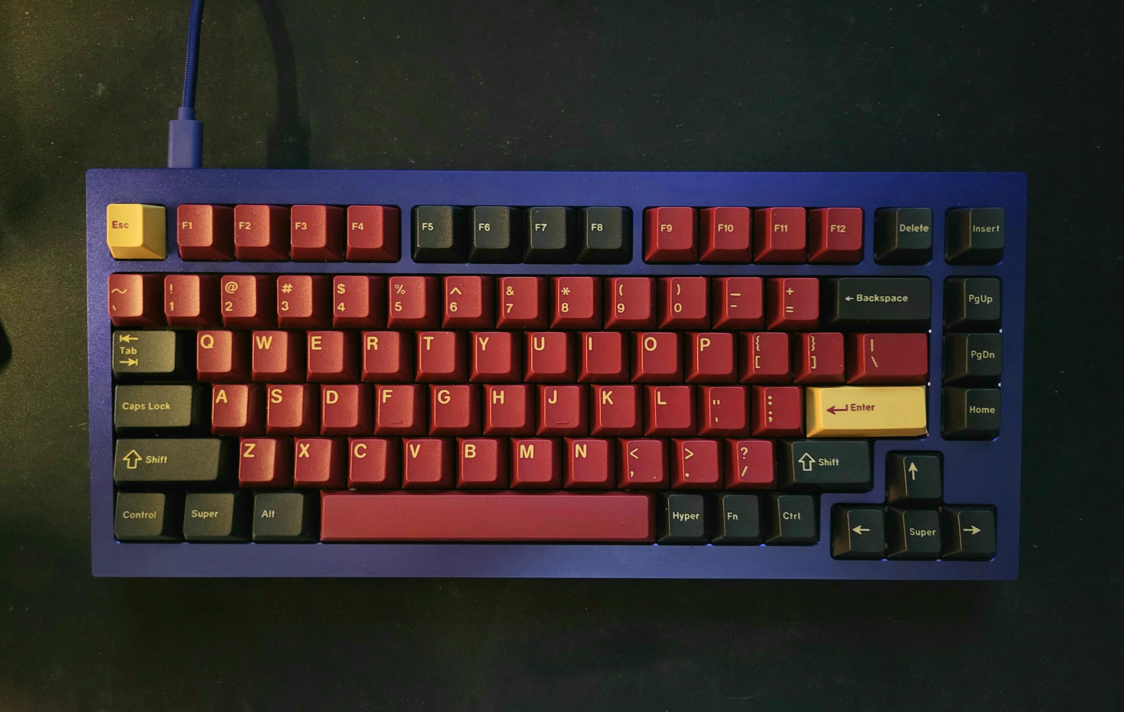 Keychron Q1 with GMK Red Samurai Keycaps and Glorious Panda Switches