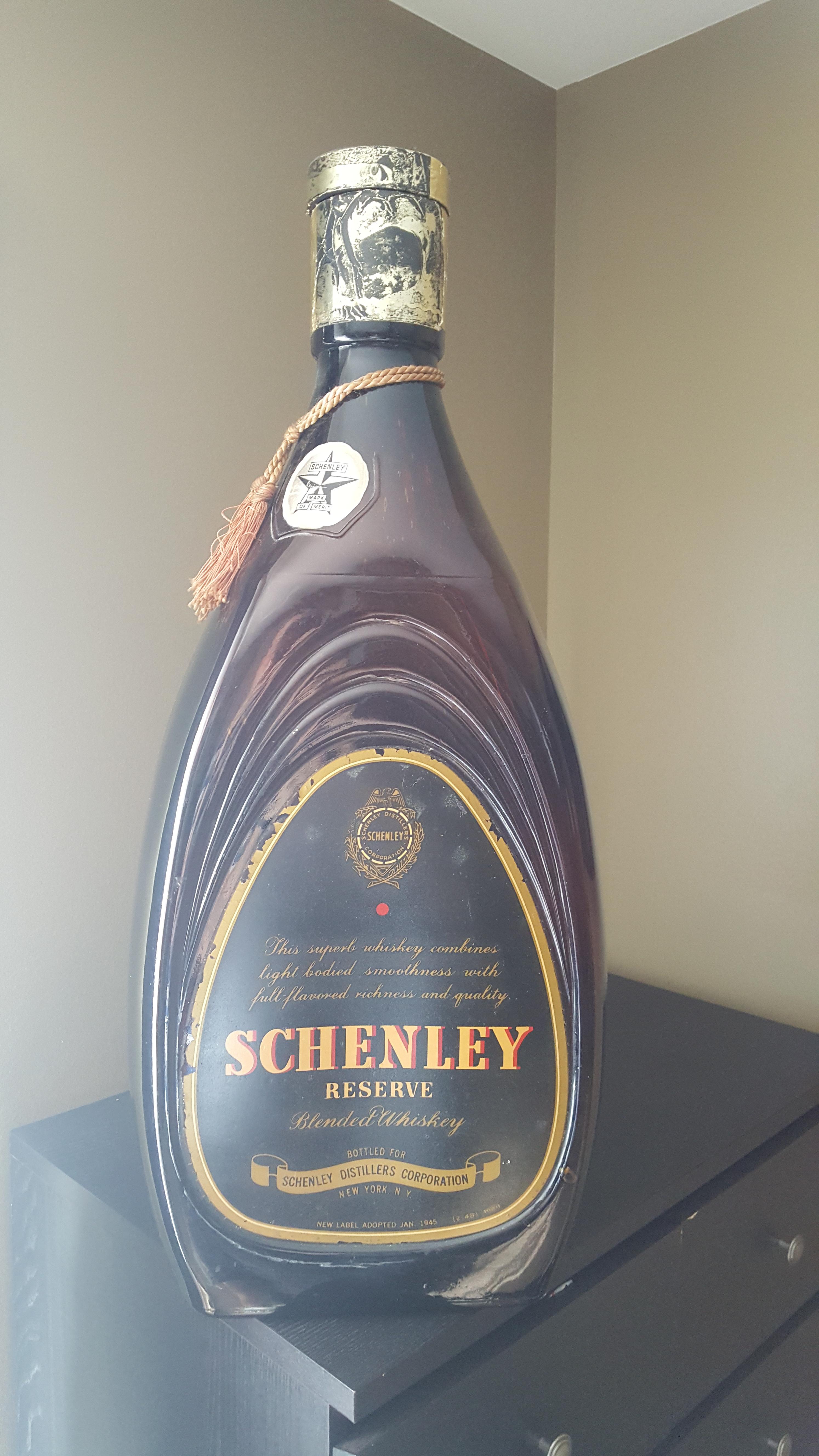 Large antique Schenley Whiskey bottle, looking for more information