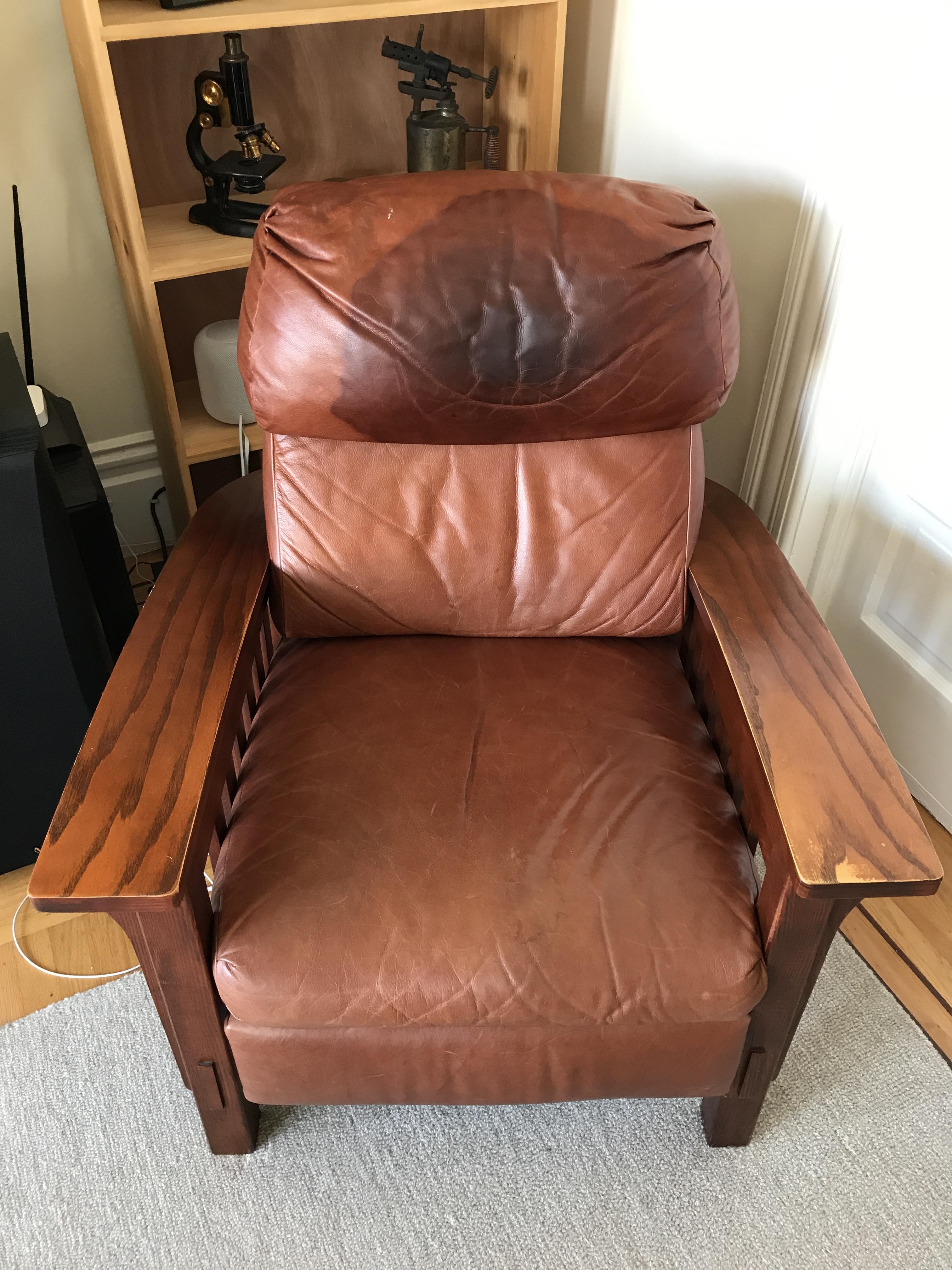 to stain this leather headrest evenly r/Leathercraft