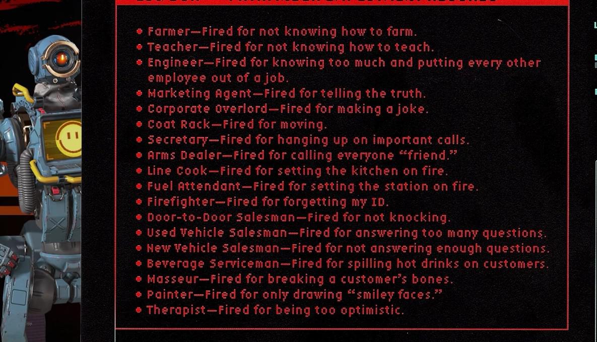 pathfinder's job list part one (from lore book) r/apexlegends