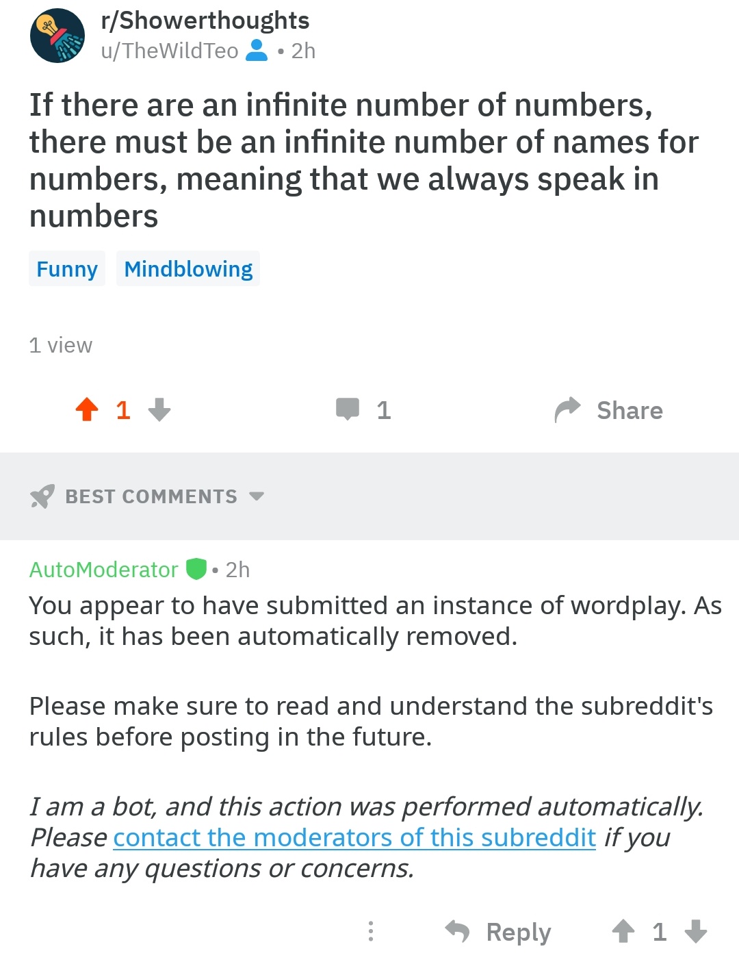 r/Showerthoughts and their stupid bots r/mildlyinfuriating