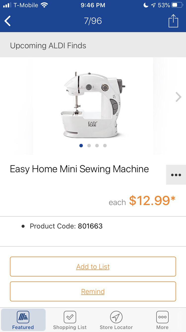 Any thoughts/reviews on this sewing machine? r/aldi