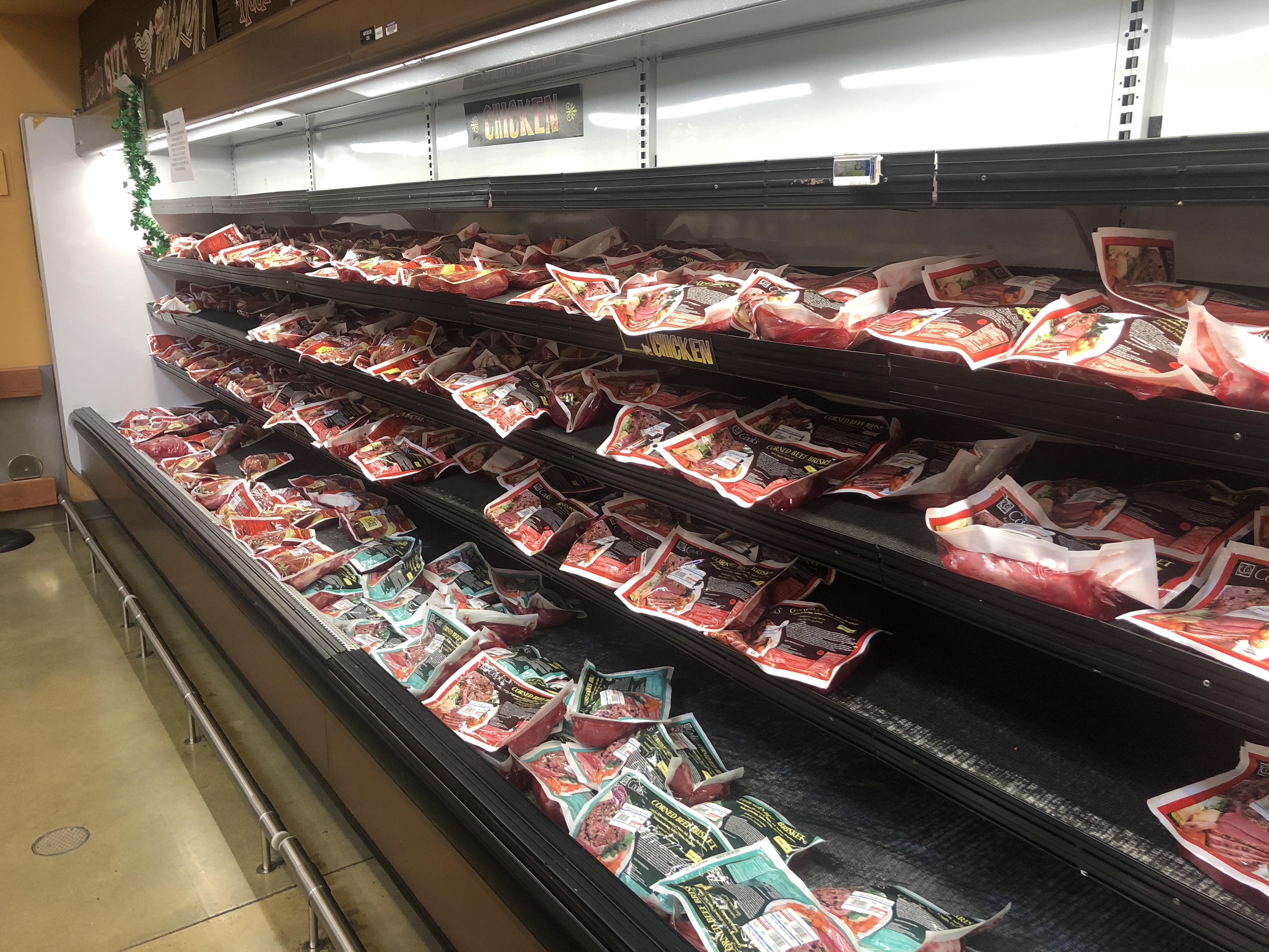 My grocery store restocked the shelves with corned beef after all the