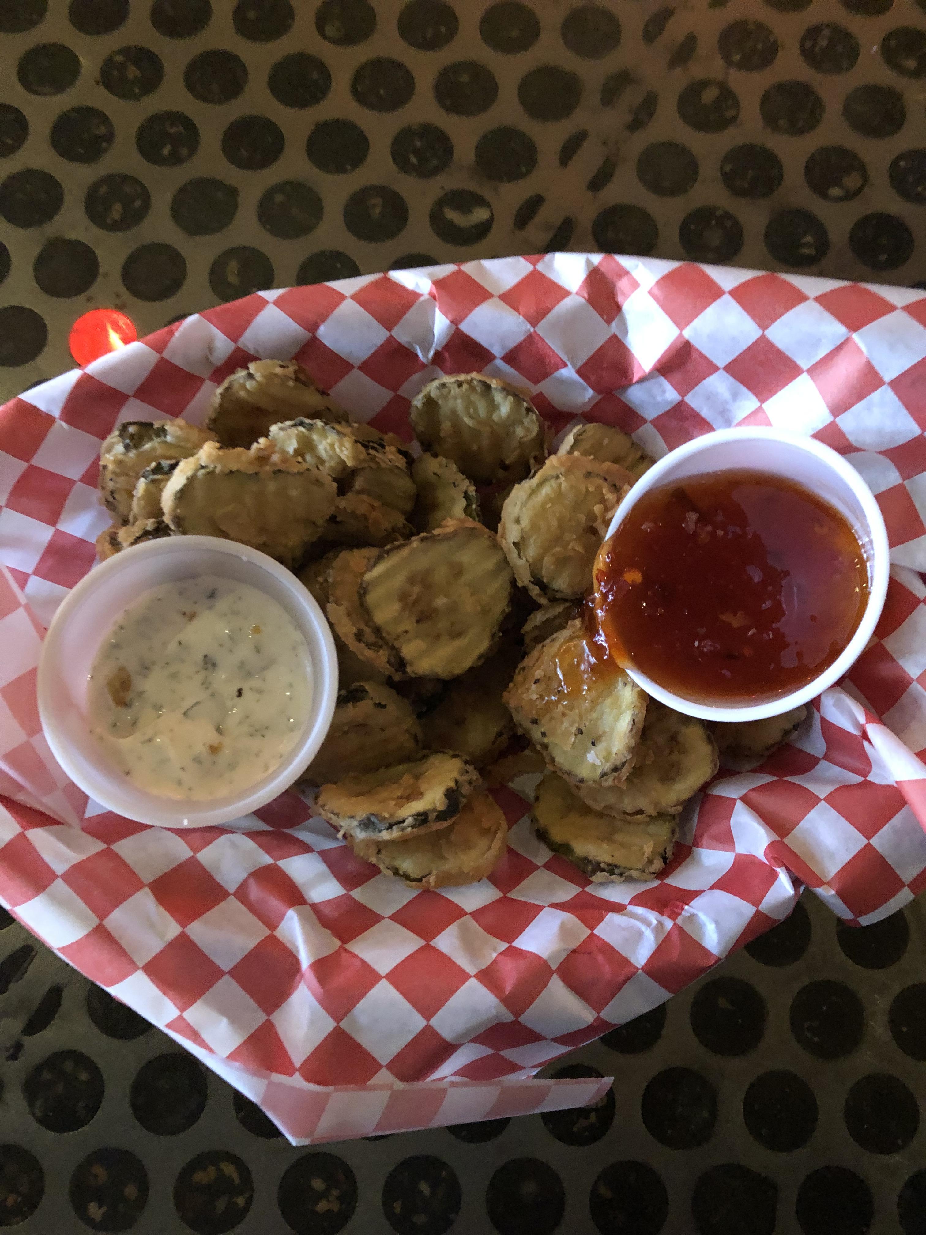 Fried Pickle Chips w/ Ranch + Habanero Jam from Sputnik, Denver r