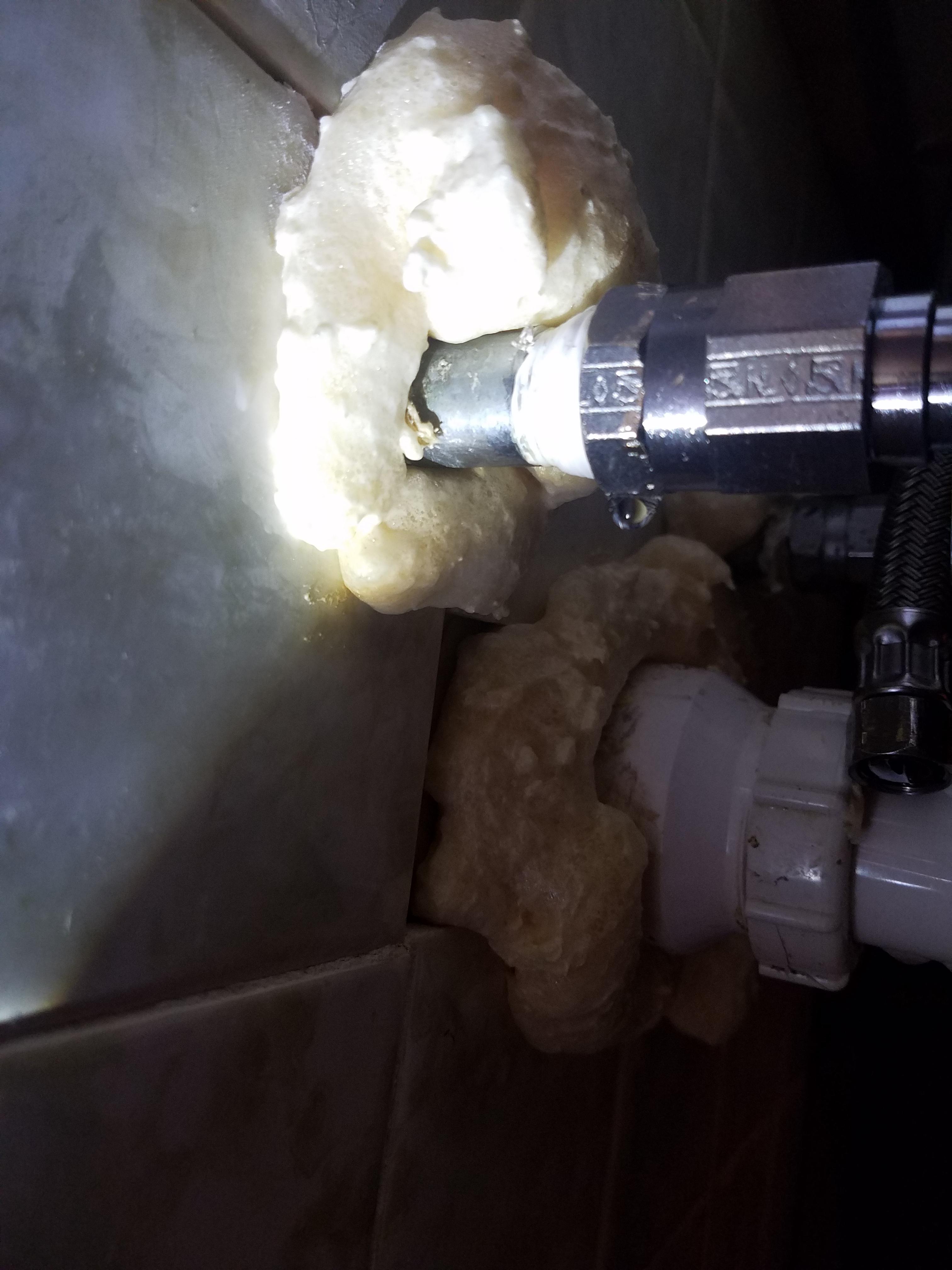 Replaced sink hot water shut off valve still leaking r/Plumbing