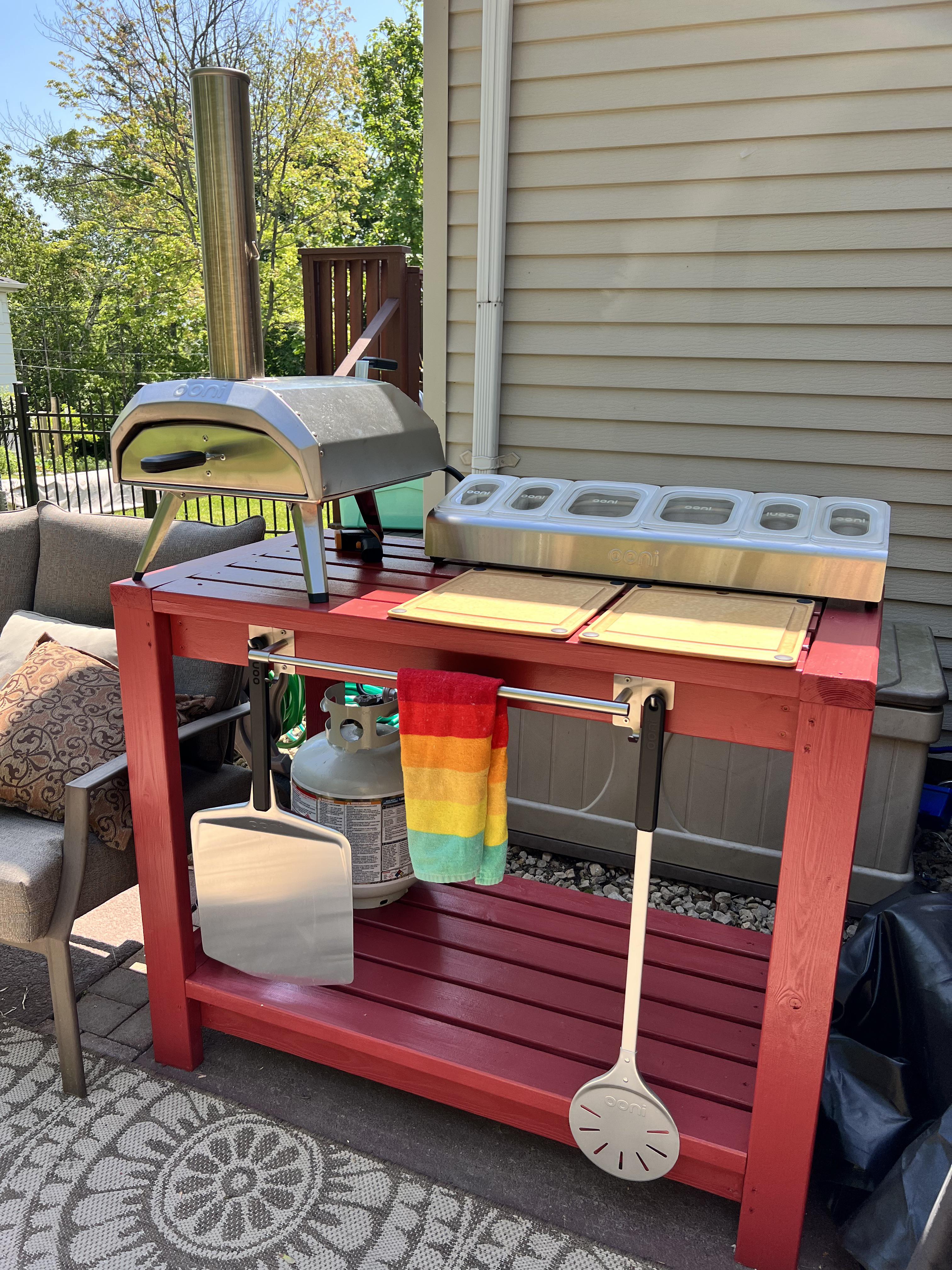 Ooni prep table I built is finally painted and accessorized. r/ooni