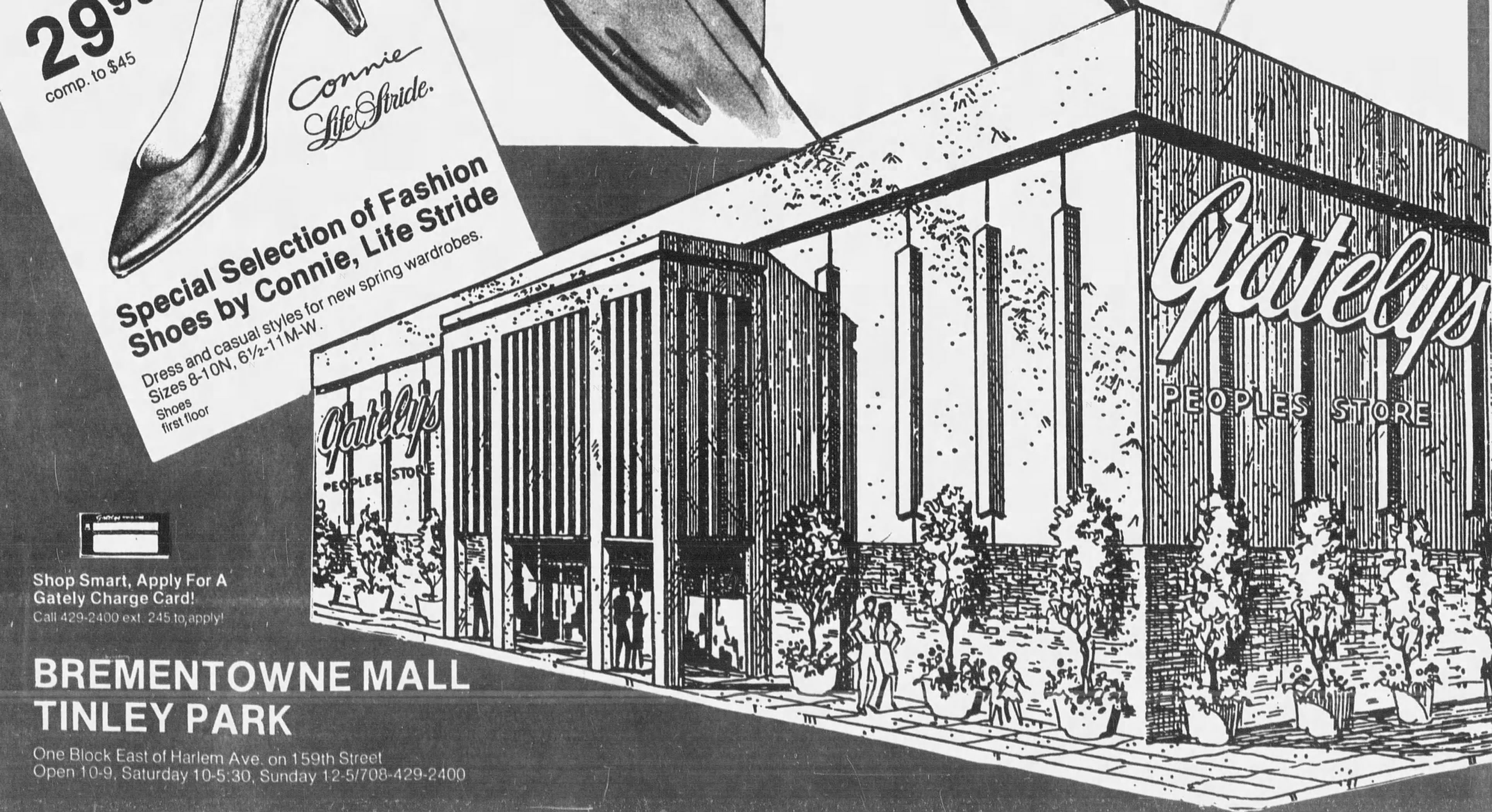 Here is an ad for Gately’s Peoples Store once located at The