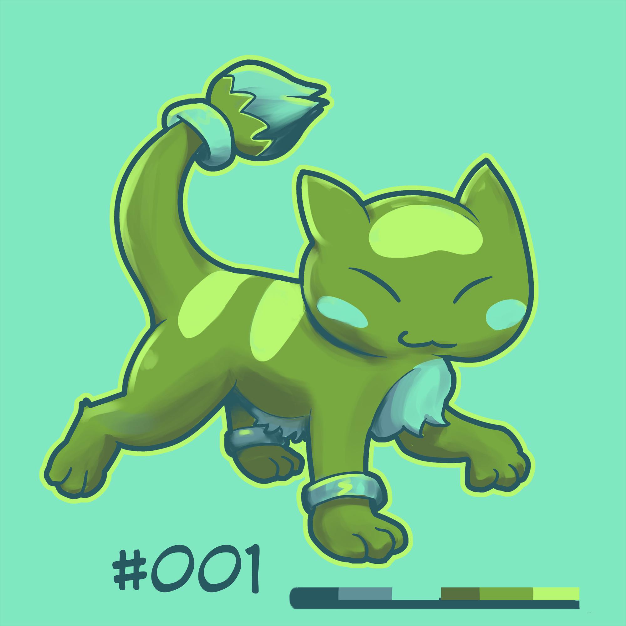 Pokédex in a 6 color palette of the official Pokédex 001 Orchynx