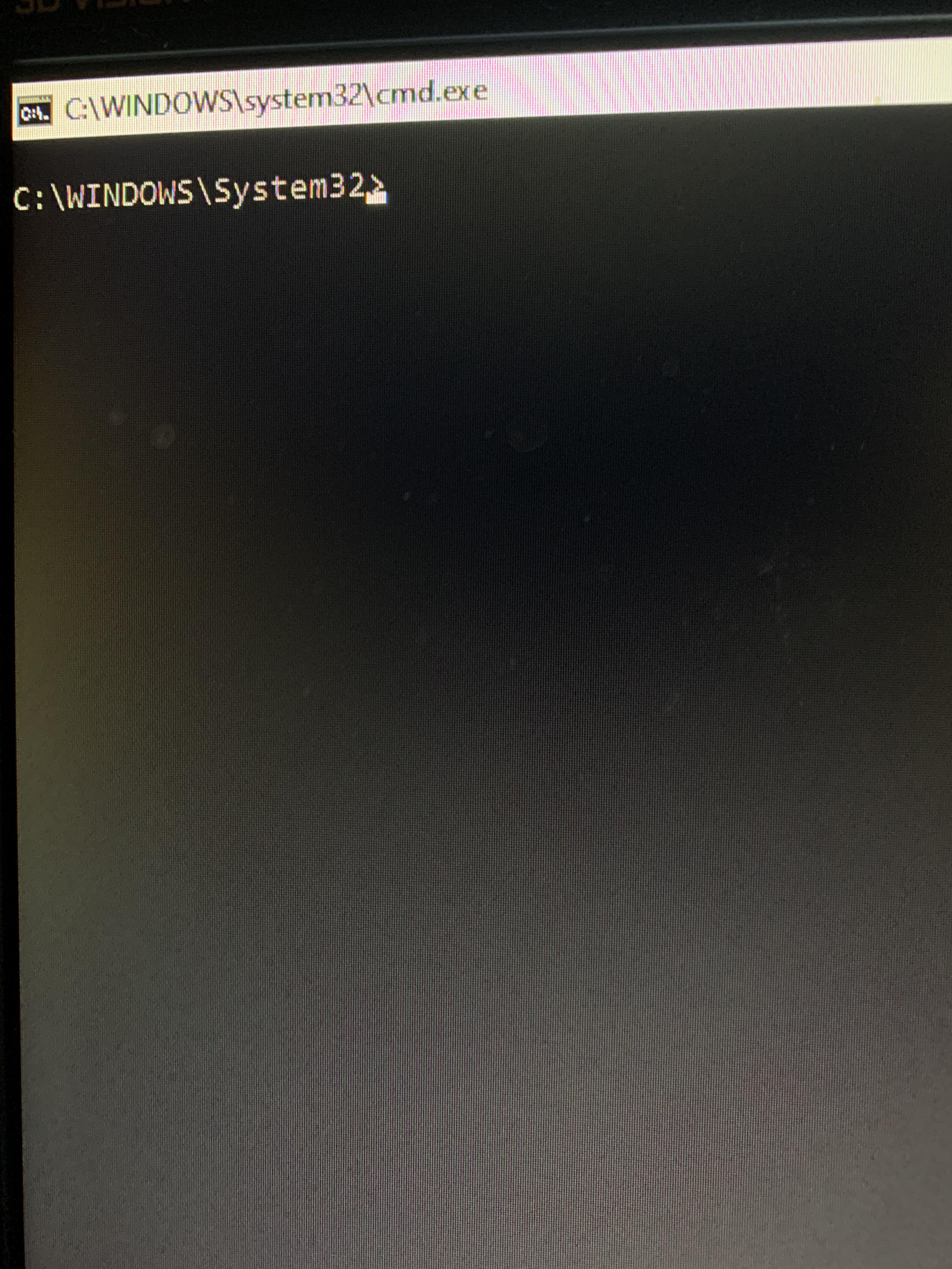 This shows up with a black screen on startup. And I the command