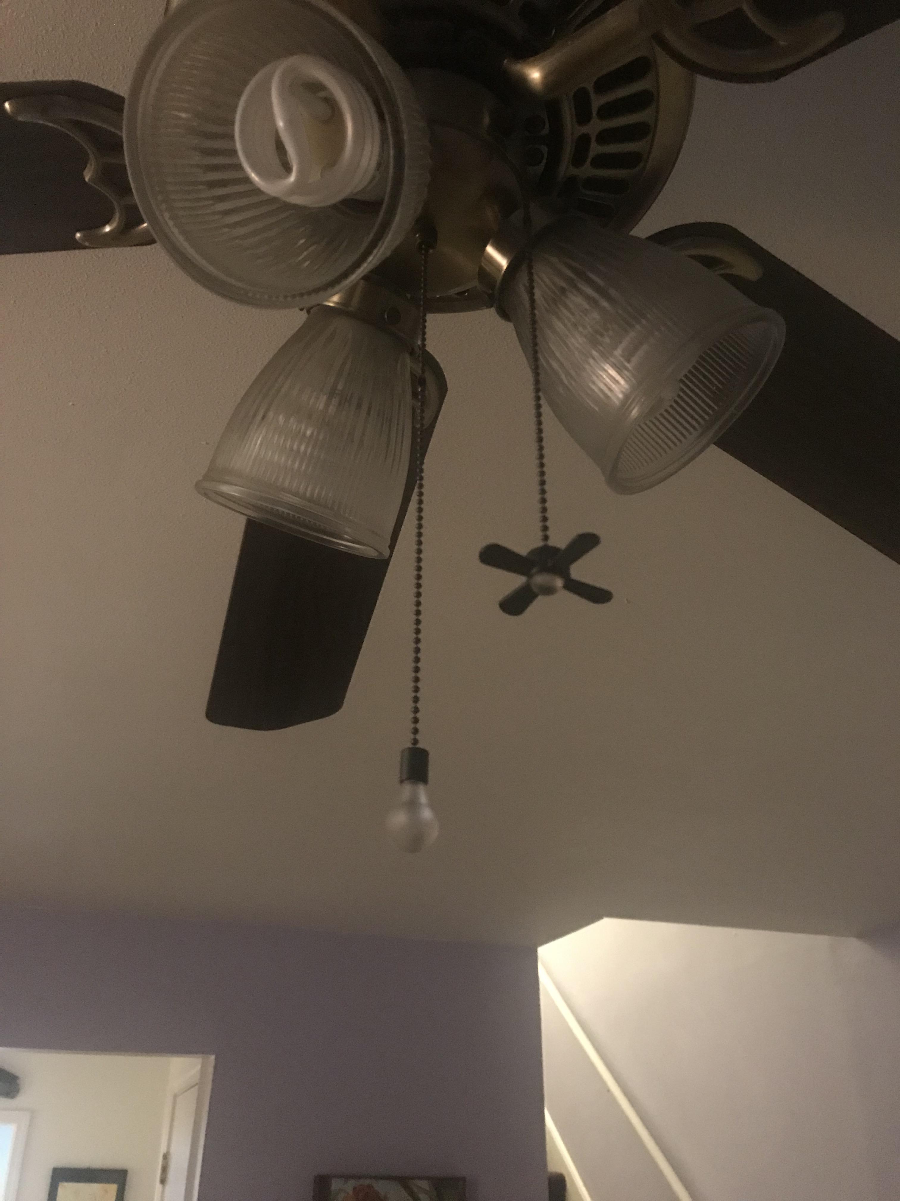 The ceiling fan in my new apartment came with a mini fan and light to