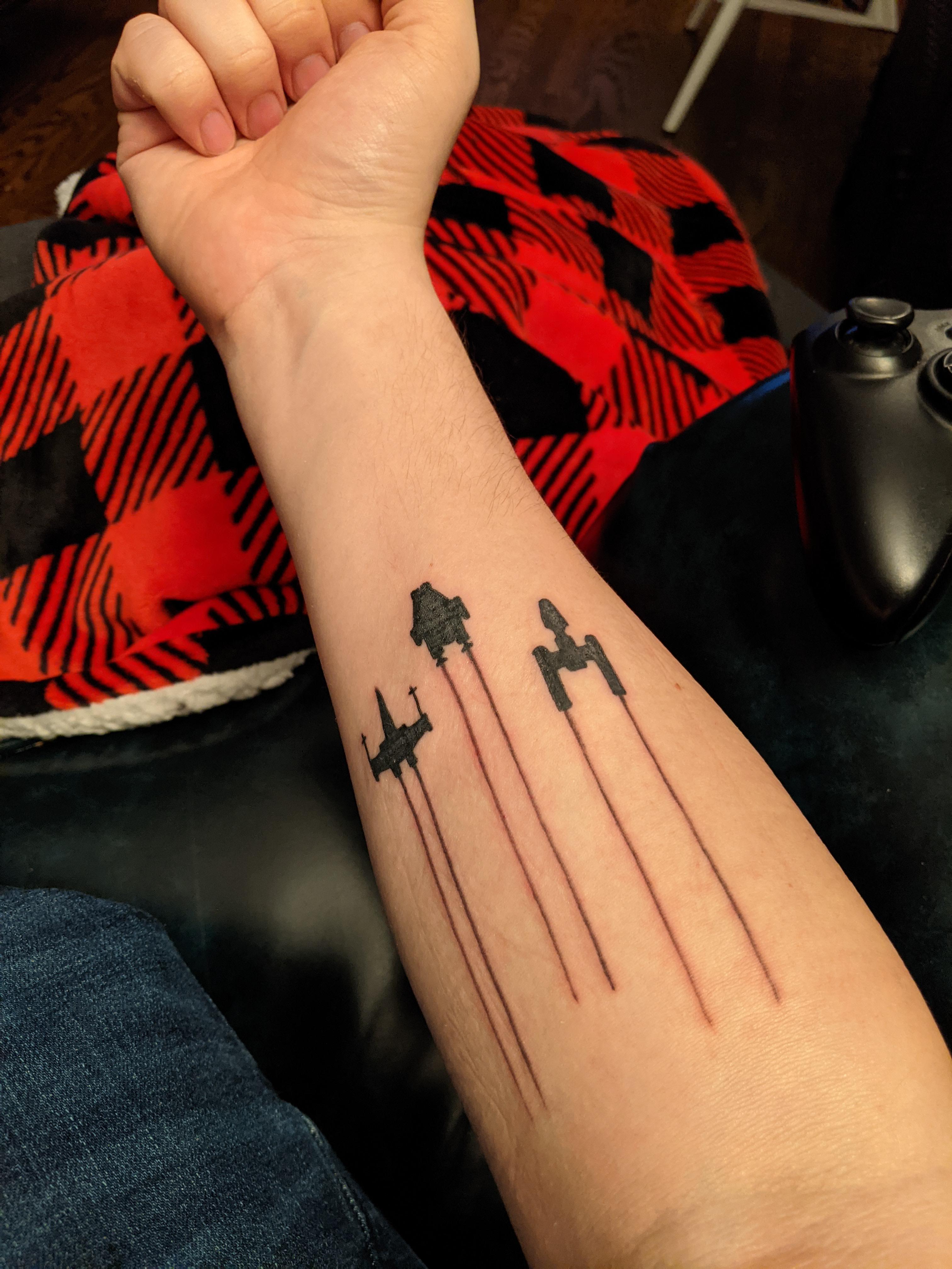 All wings report in. I finally got my first Star Wars tattoo r/StarWars