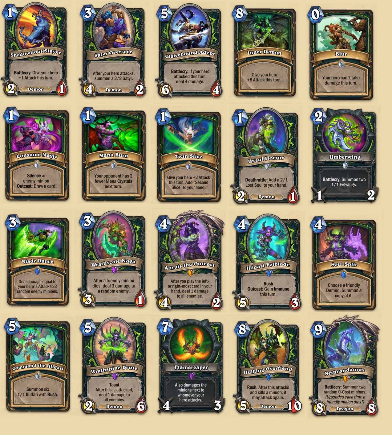 Demon Hunter cards that will be rotating to wild with the next rotation. r/hearthstone
