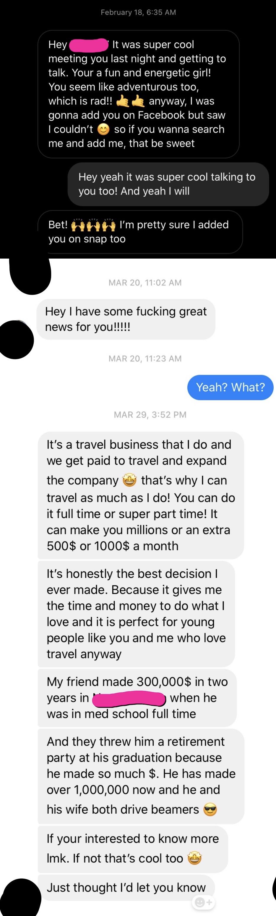 Guy asked me for my Snapchat at the restaurant I worked at