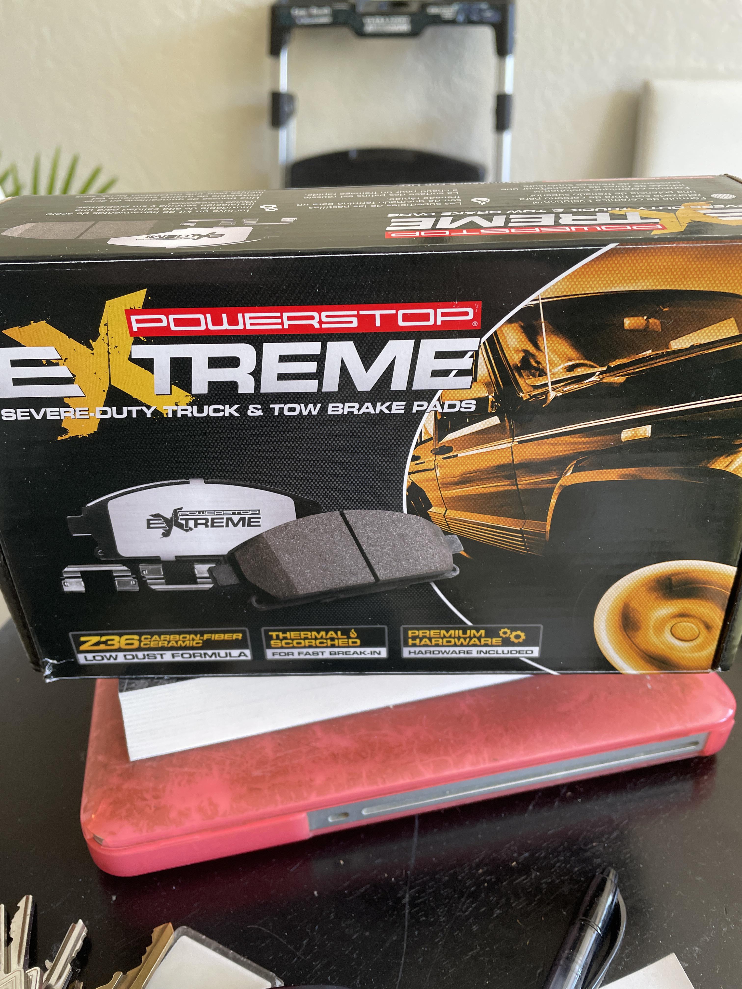 Putting these power stop extreme severe duty carbon/ceramic brakes pads