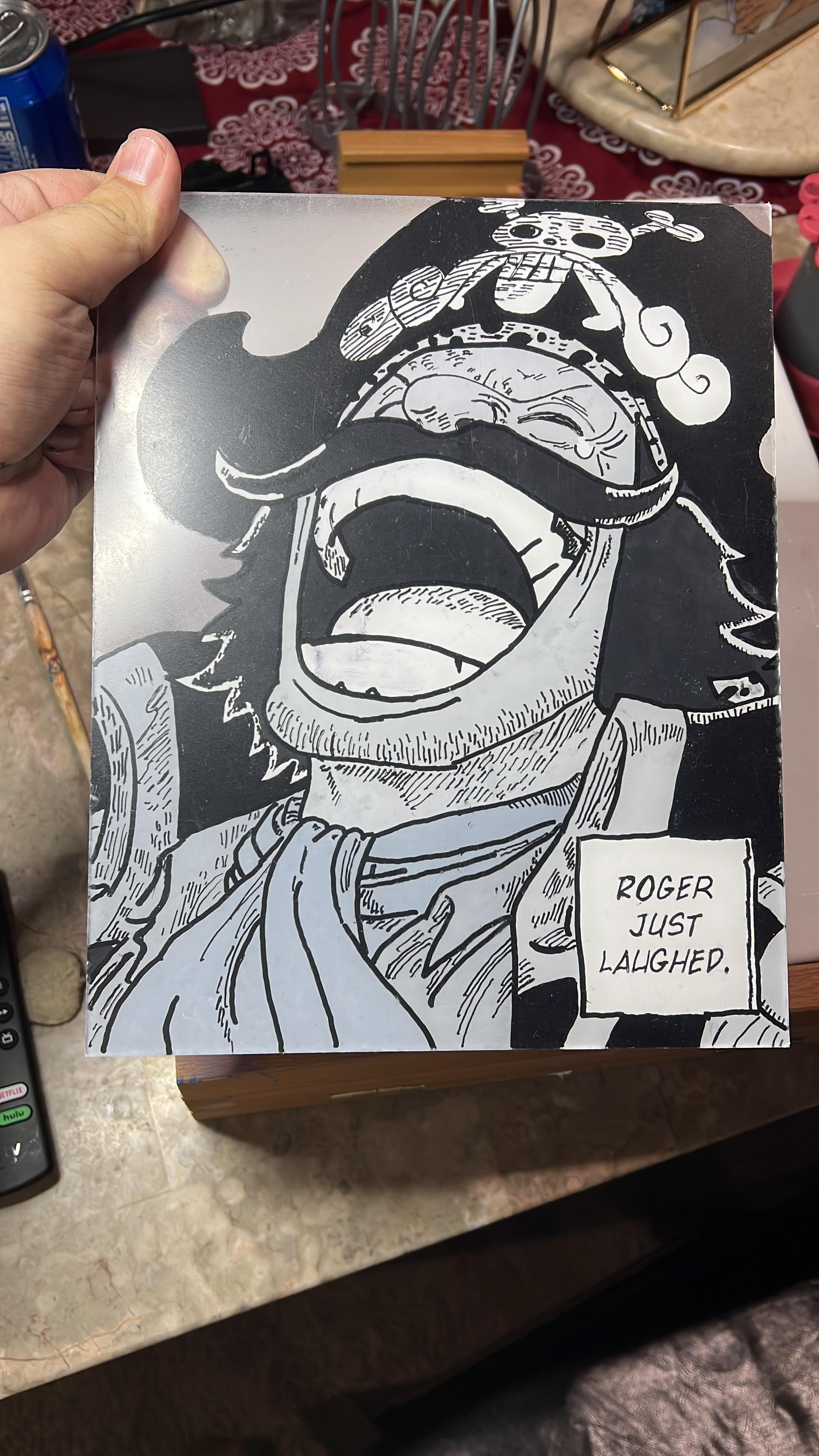 Glass painting of the Pirate King r/OnePiece