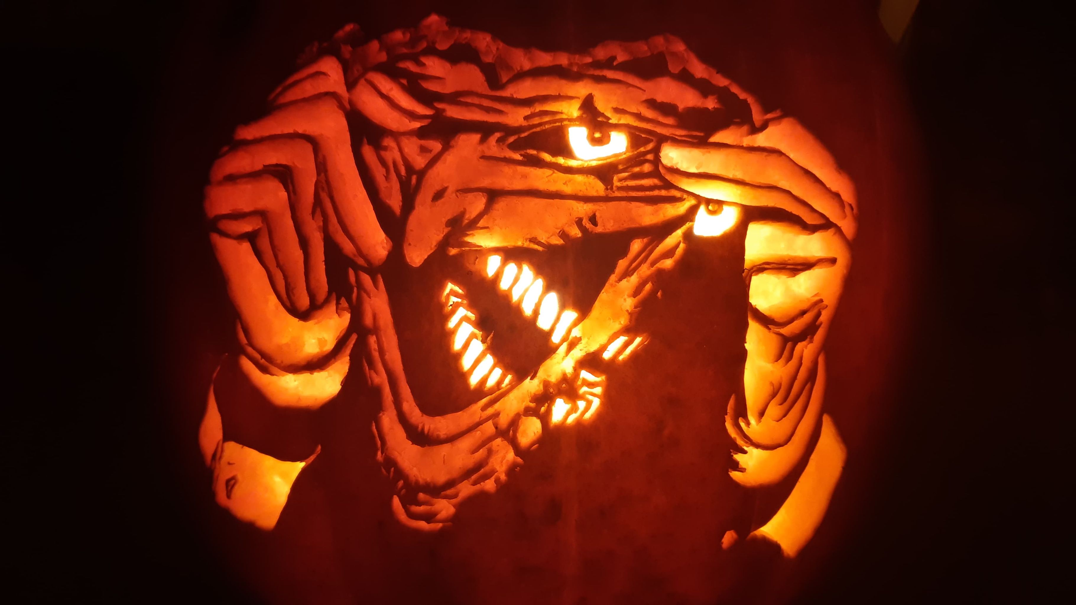 [Artwork] Death of the Family pumpkin carving that I made