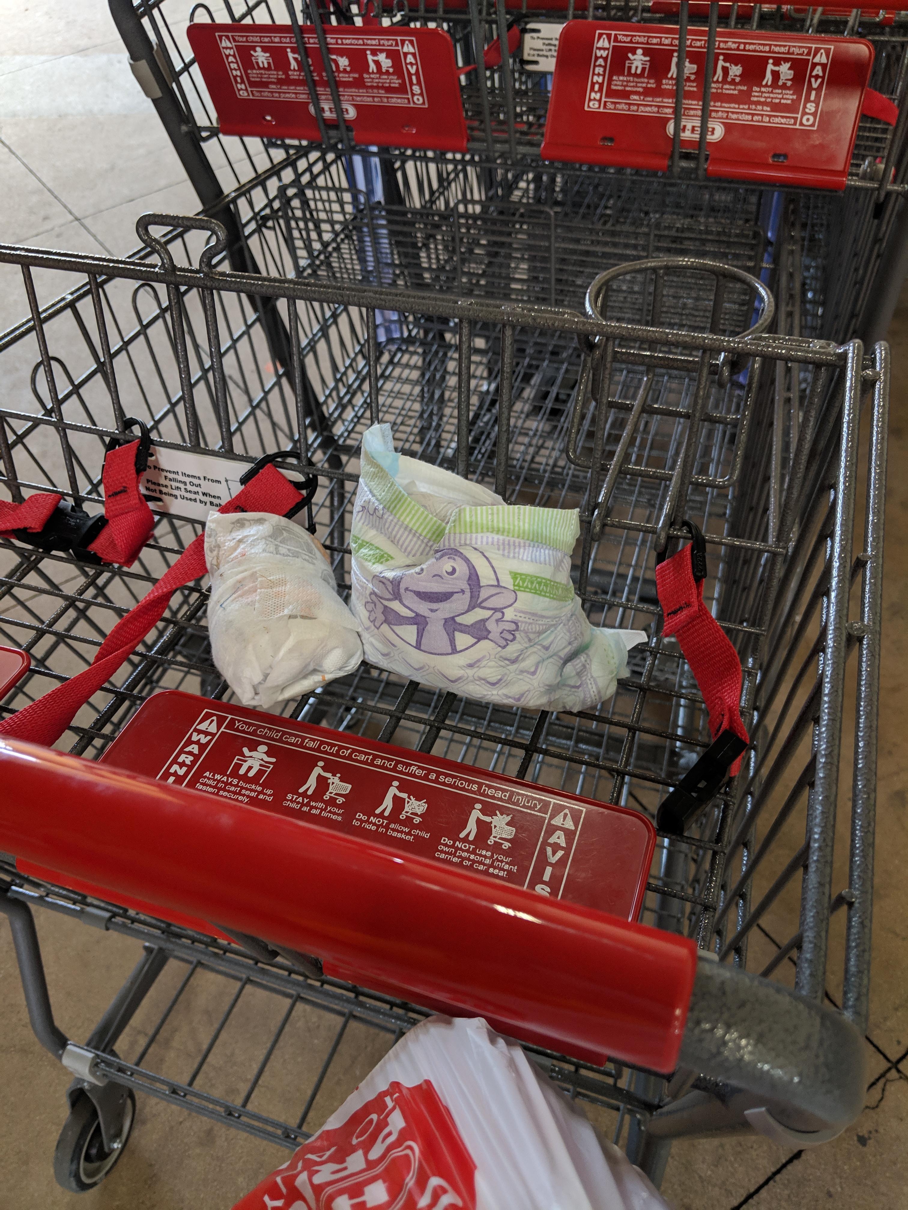 At my local grocery store (HEB) dirty diapers. Inside the store. r/pics