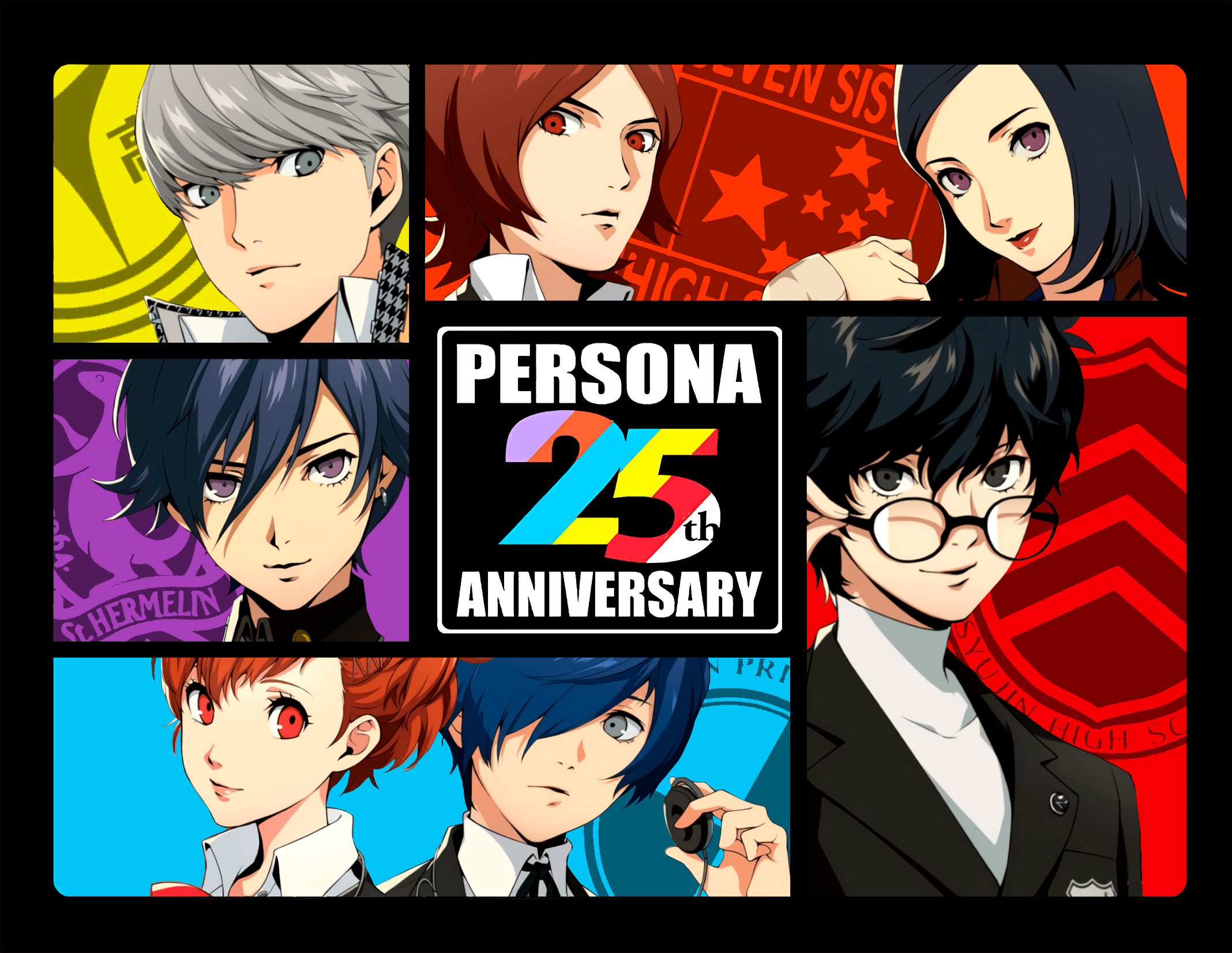 Persona 25th Anniversary Main Visual, but with Trading Photo Card