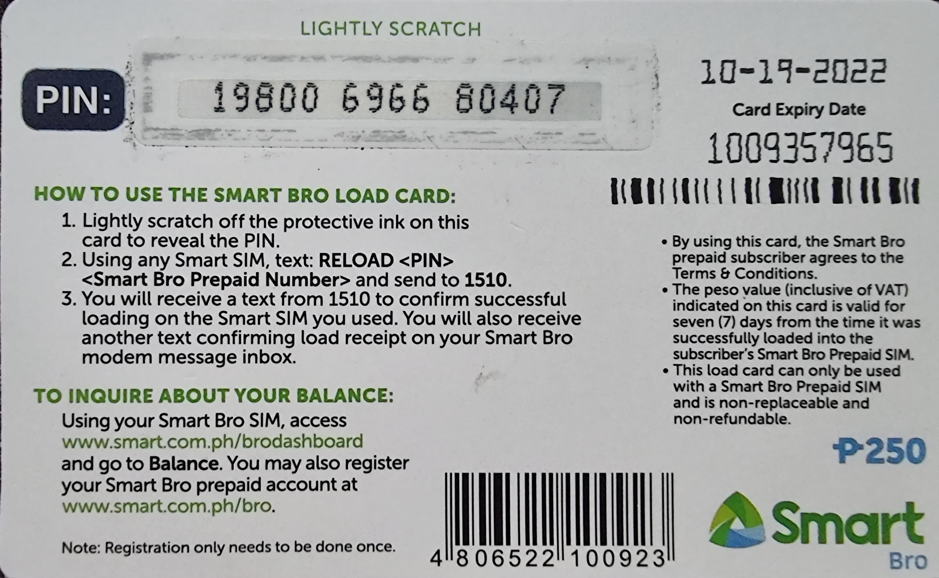 Smart Philippines Load Card
