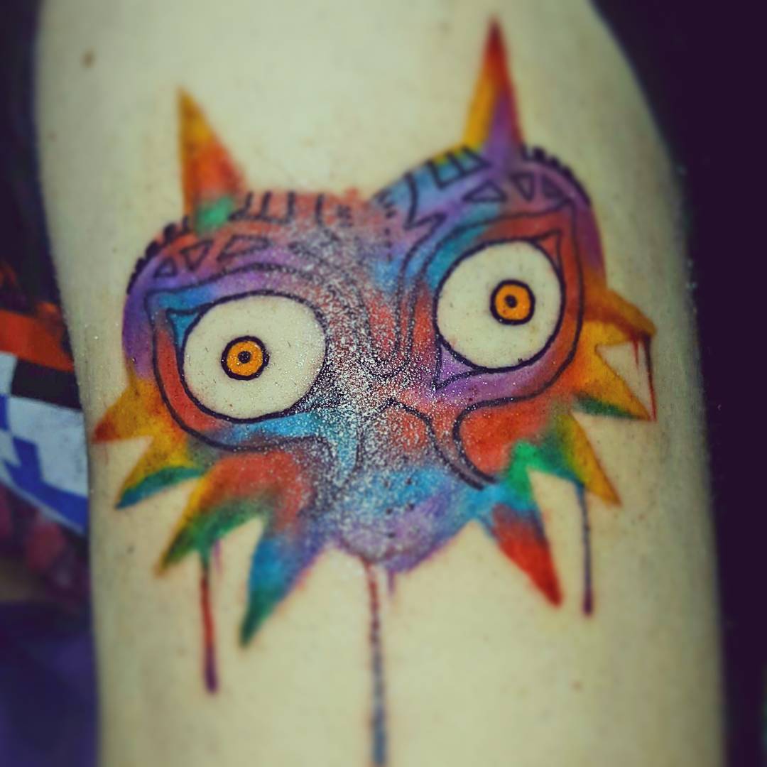 Dark Water Color Majoras Mask by Jeremy at Tomato Tattoo