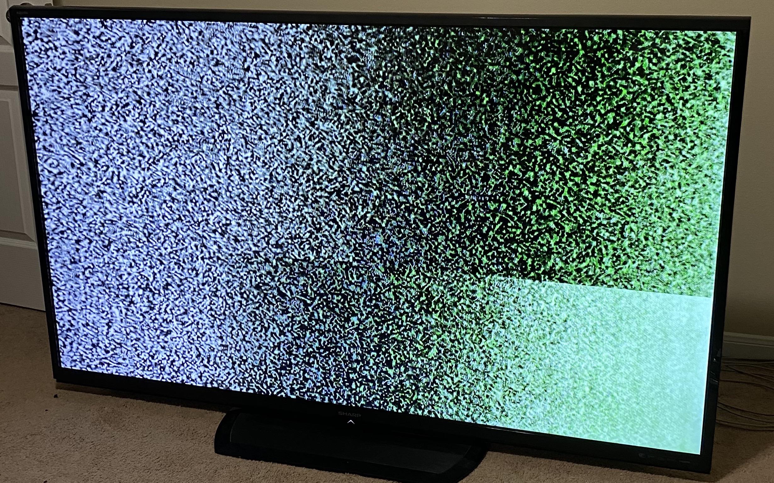 Sharp LC70LE650U has horizontal line across and slow