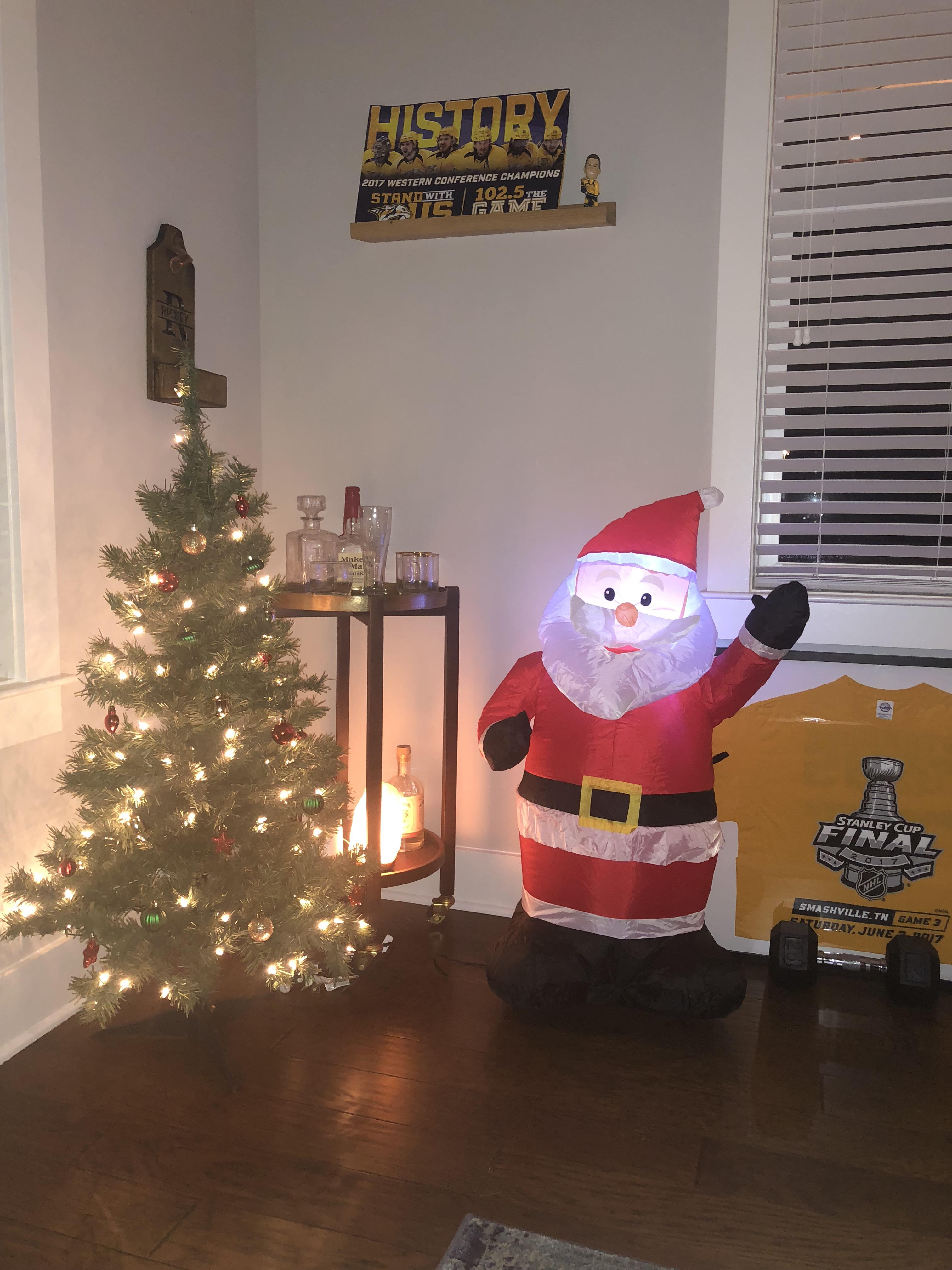 A little early, but I thing my man cave Christmas decorations are a