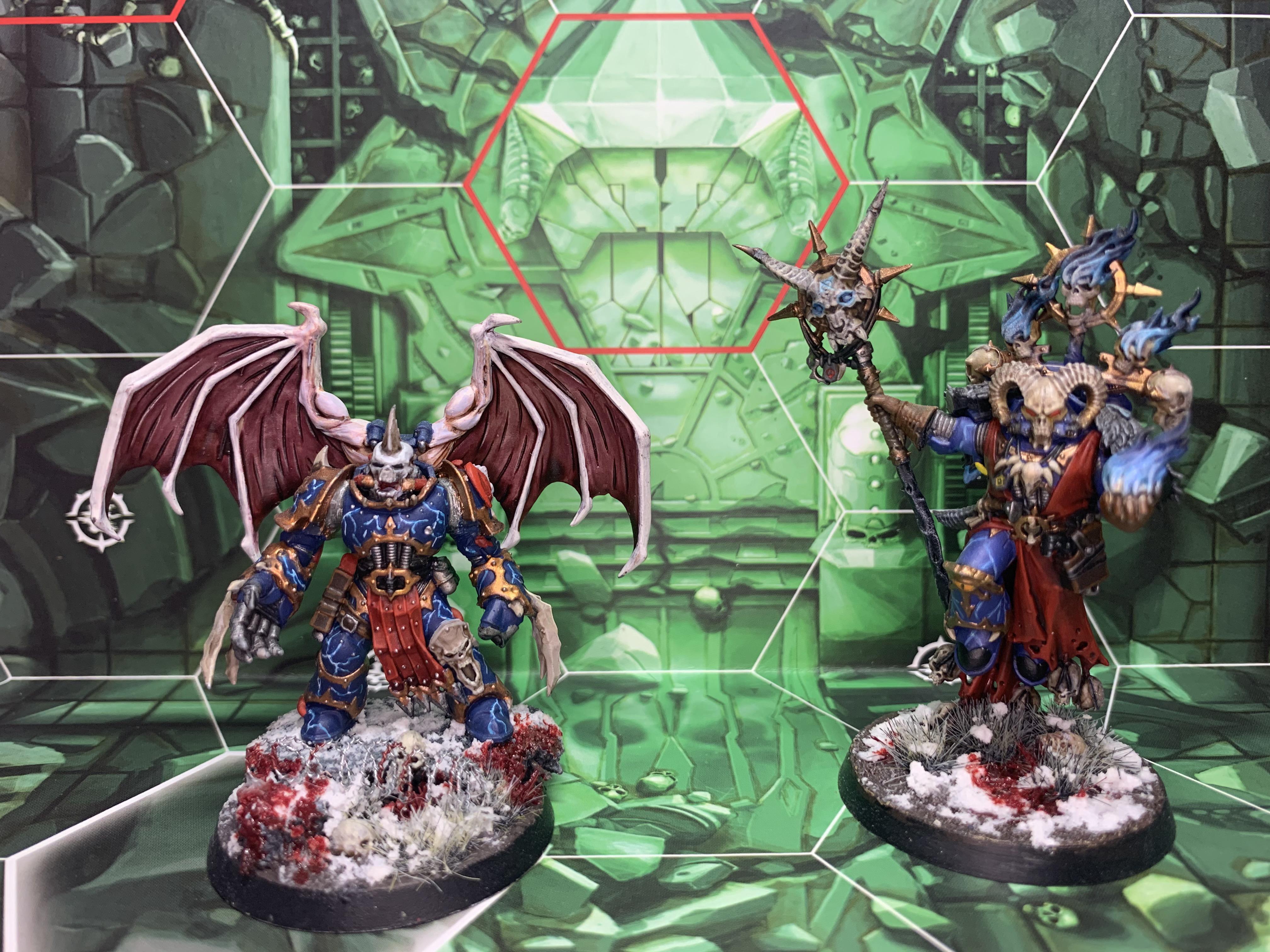 My Night Lords HQs. Master of Possession, converted Chaos Lord with