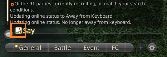How to remove this symbol/icon right above where I type? ffxiv