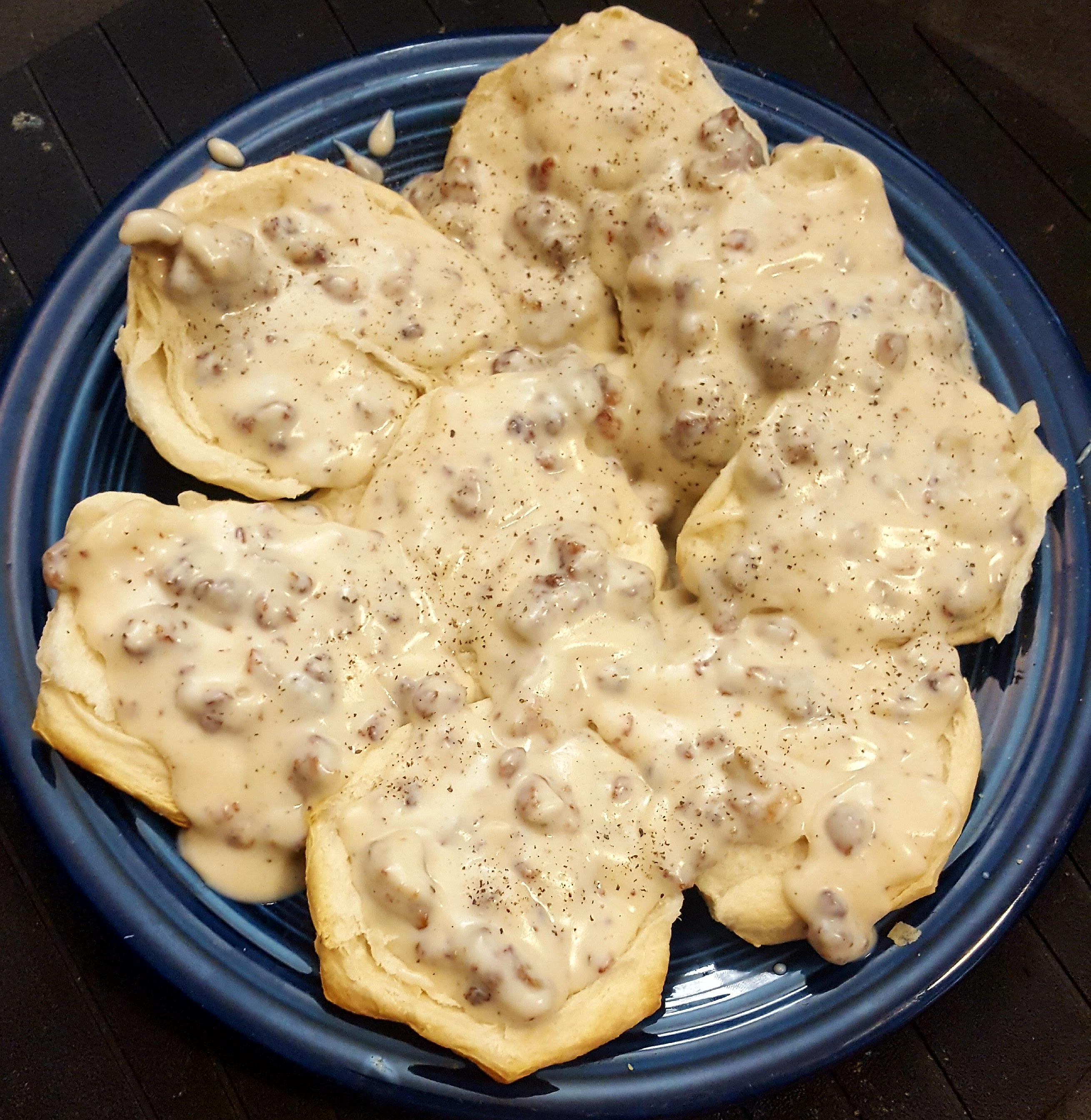 [Homemade] Birthday biscuits and gravy! r/food