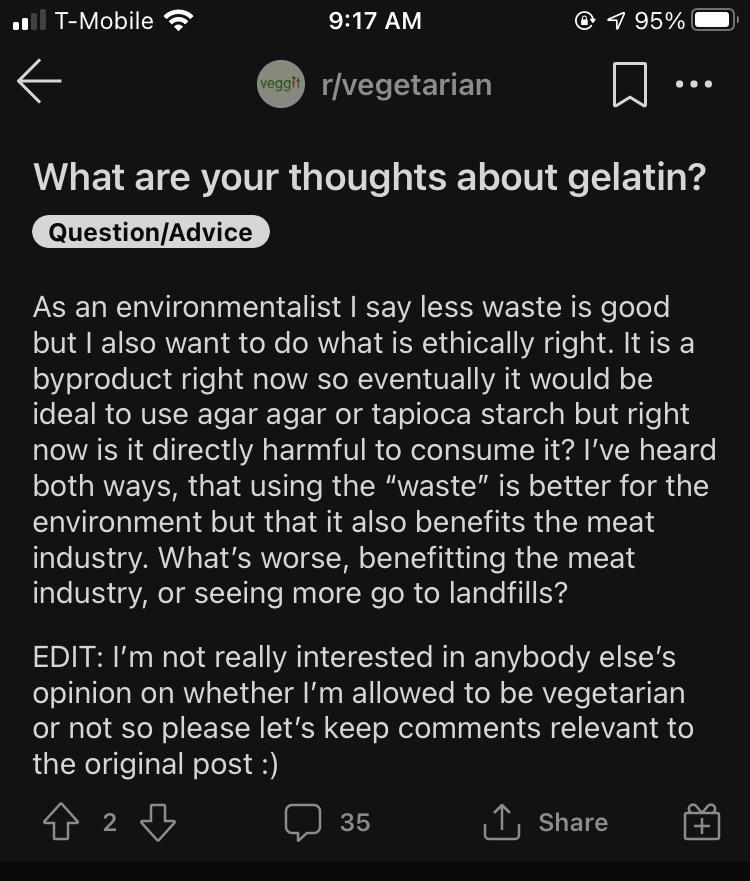 Actually, NOT eating gelatin is bad for the environment says the