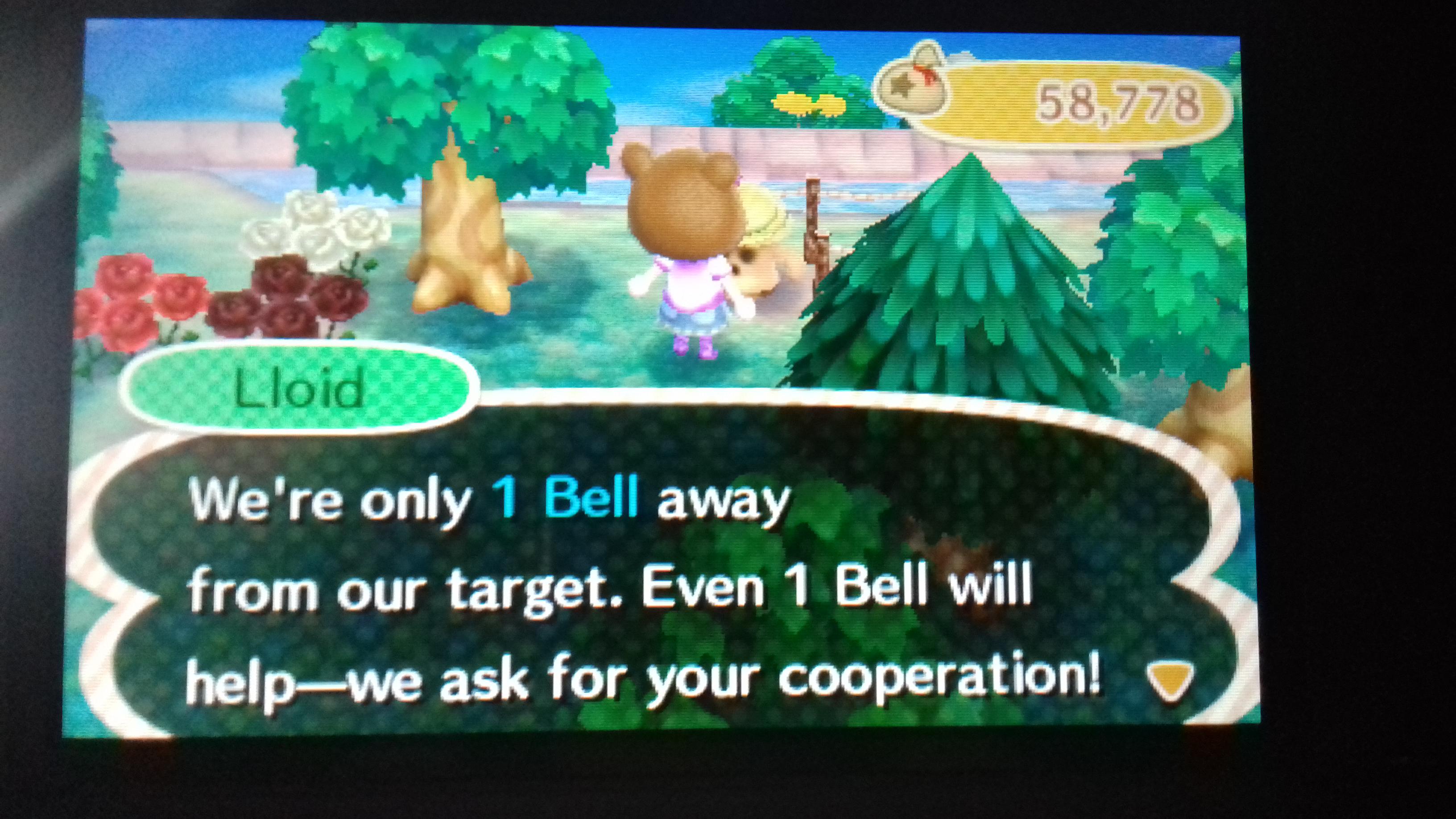 1 bell is all I'm asking of my villagers to contribute... it's been 2