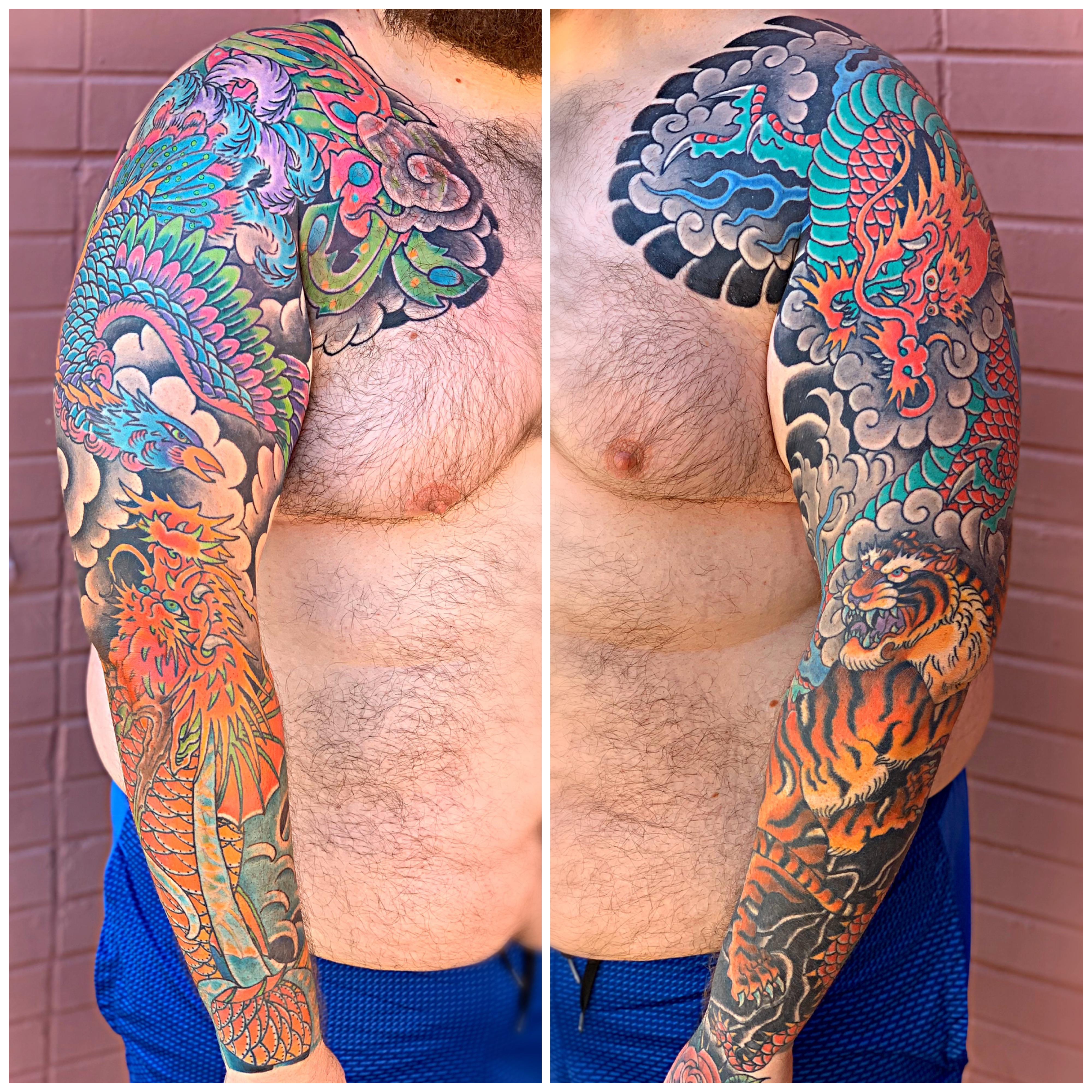 My sleeves, done by Erik Axel Brunt at Triple Crown Tattoo