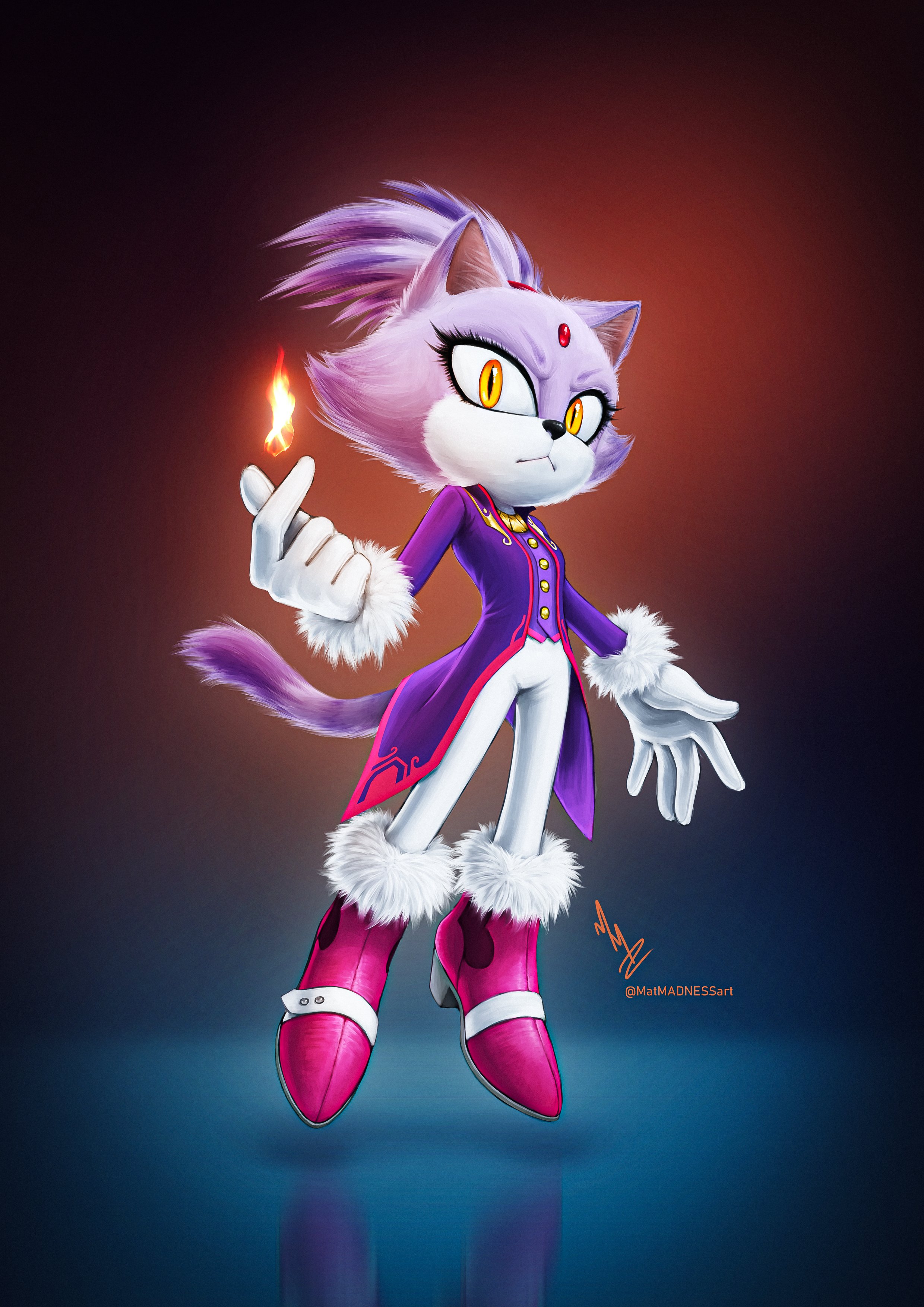 Movie Blaze drawn by MatMADNESSart from Twitter. r/SonicTheHedgehog