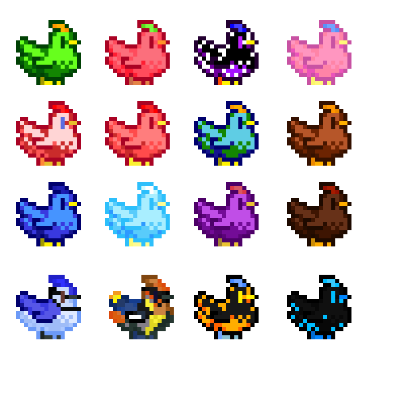 Just chickens, more Stardew Valley chicken (I got bored at work). r