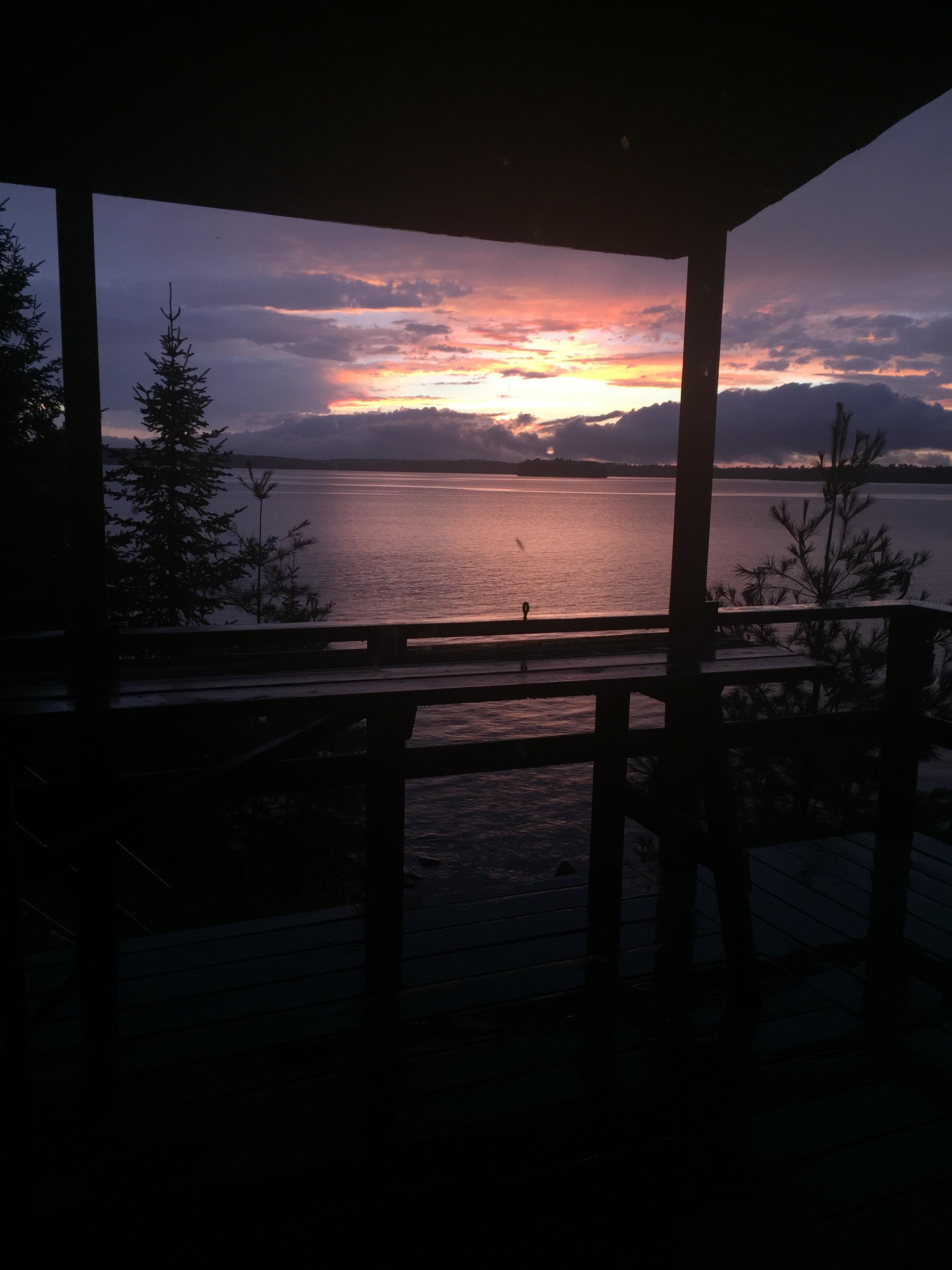 Sunset view from the cabin porch Lake Vermillion Minnesota. r/CabinPorn