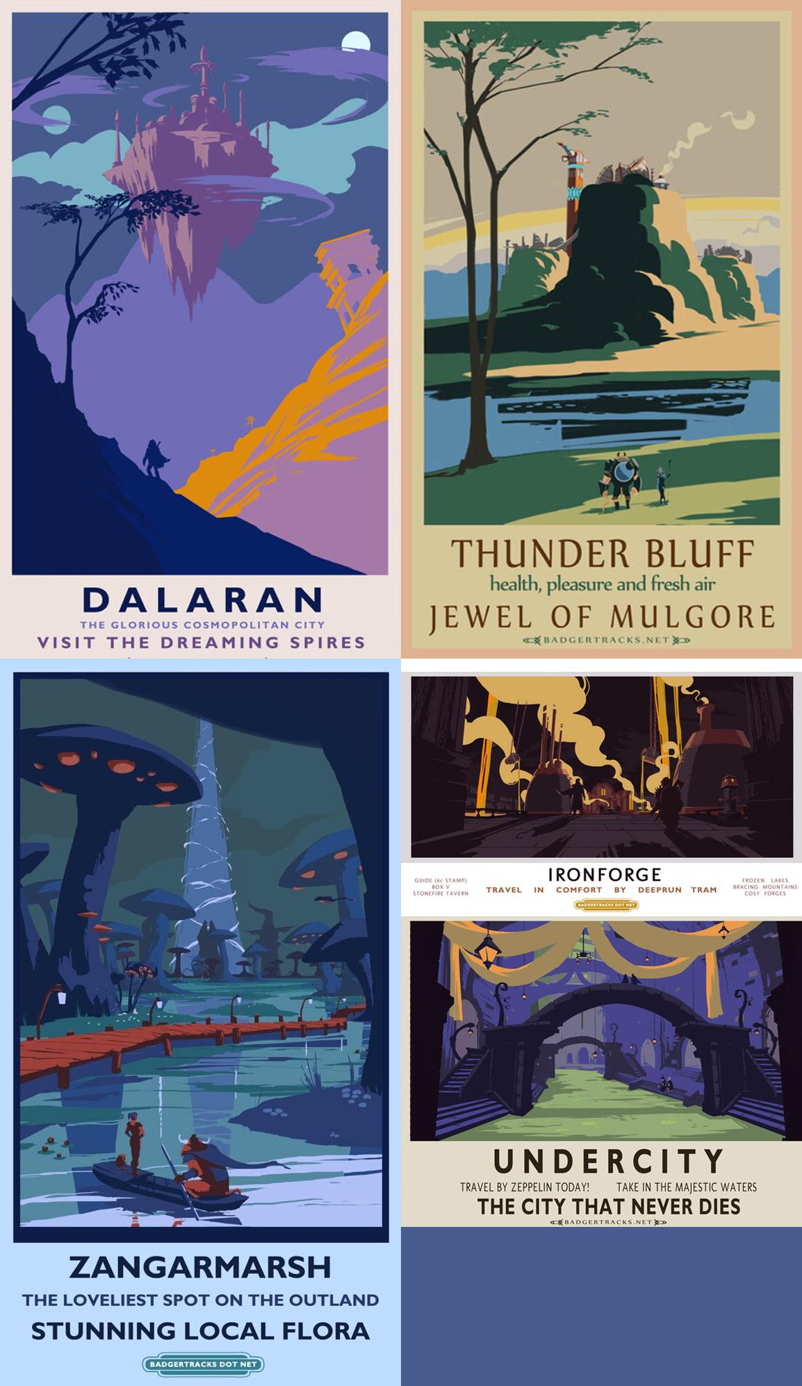 World of Warcraft inspired vintage travel posters by Josh Atack r/wow