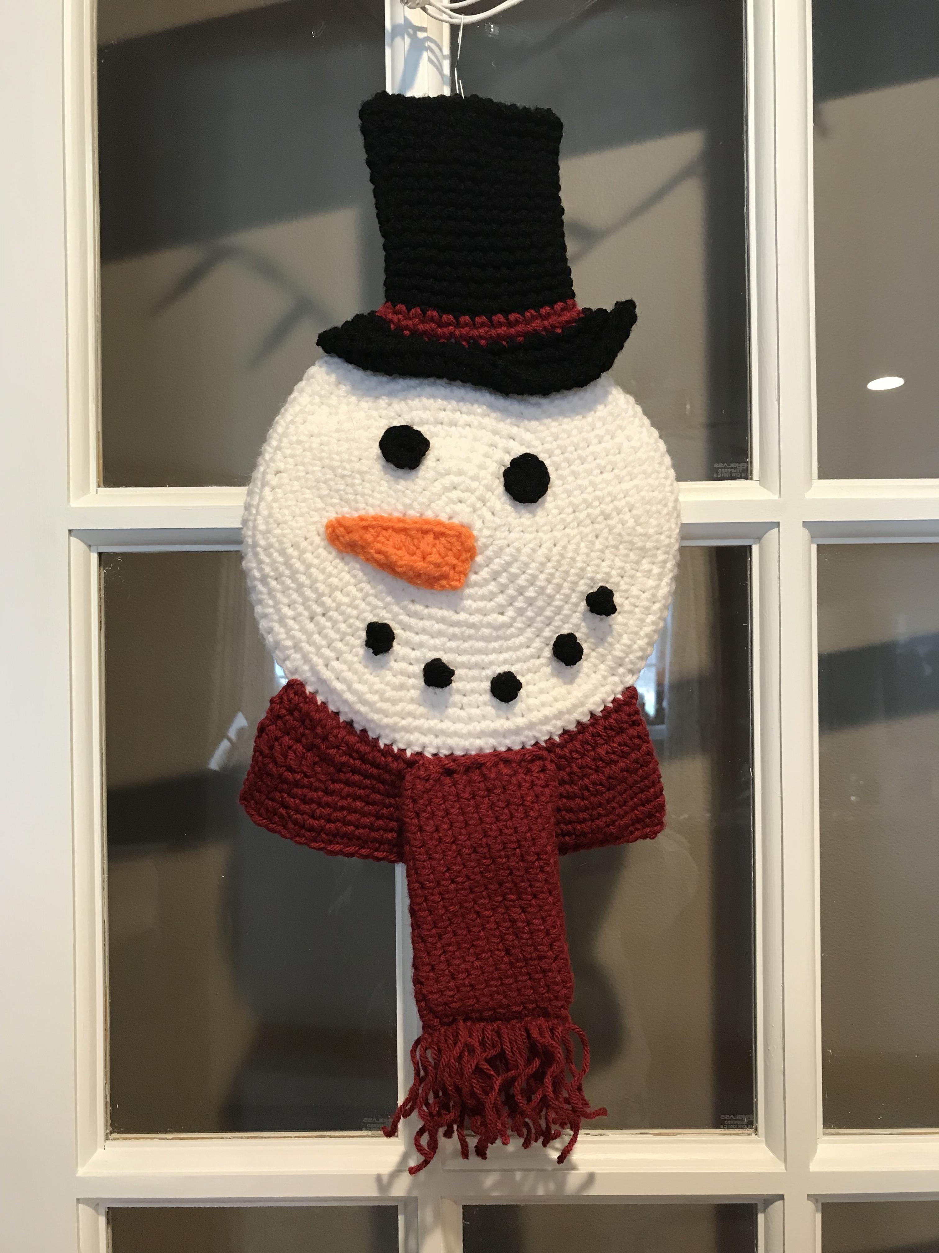 [FO] snowman wall decoration r/crochet