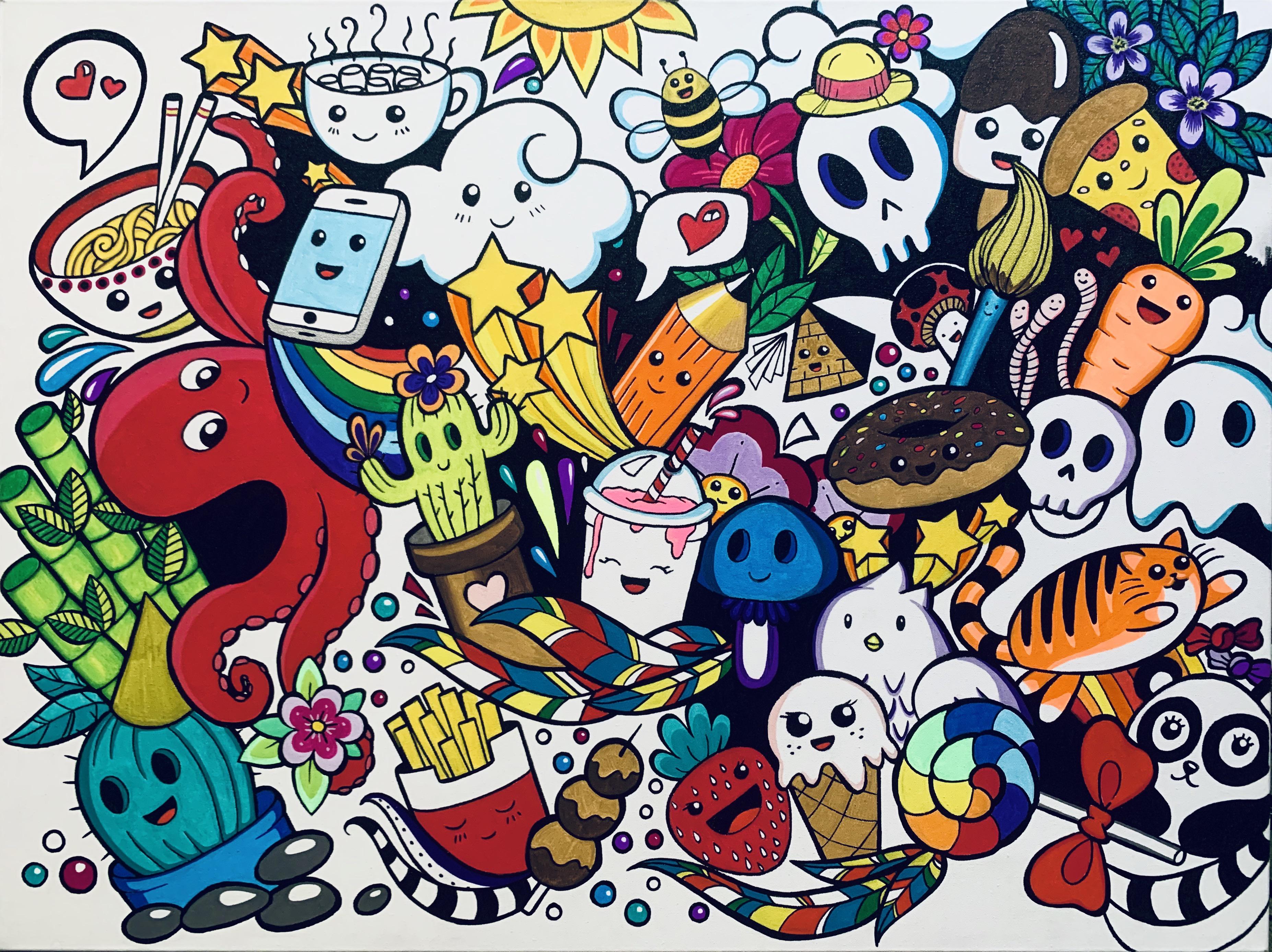 Doodle art painting (30x40in) r/drawing