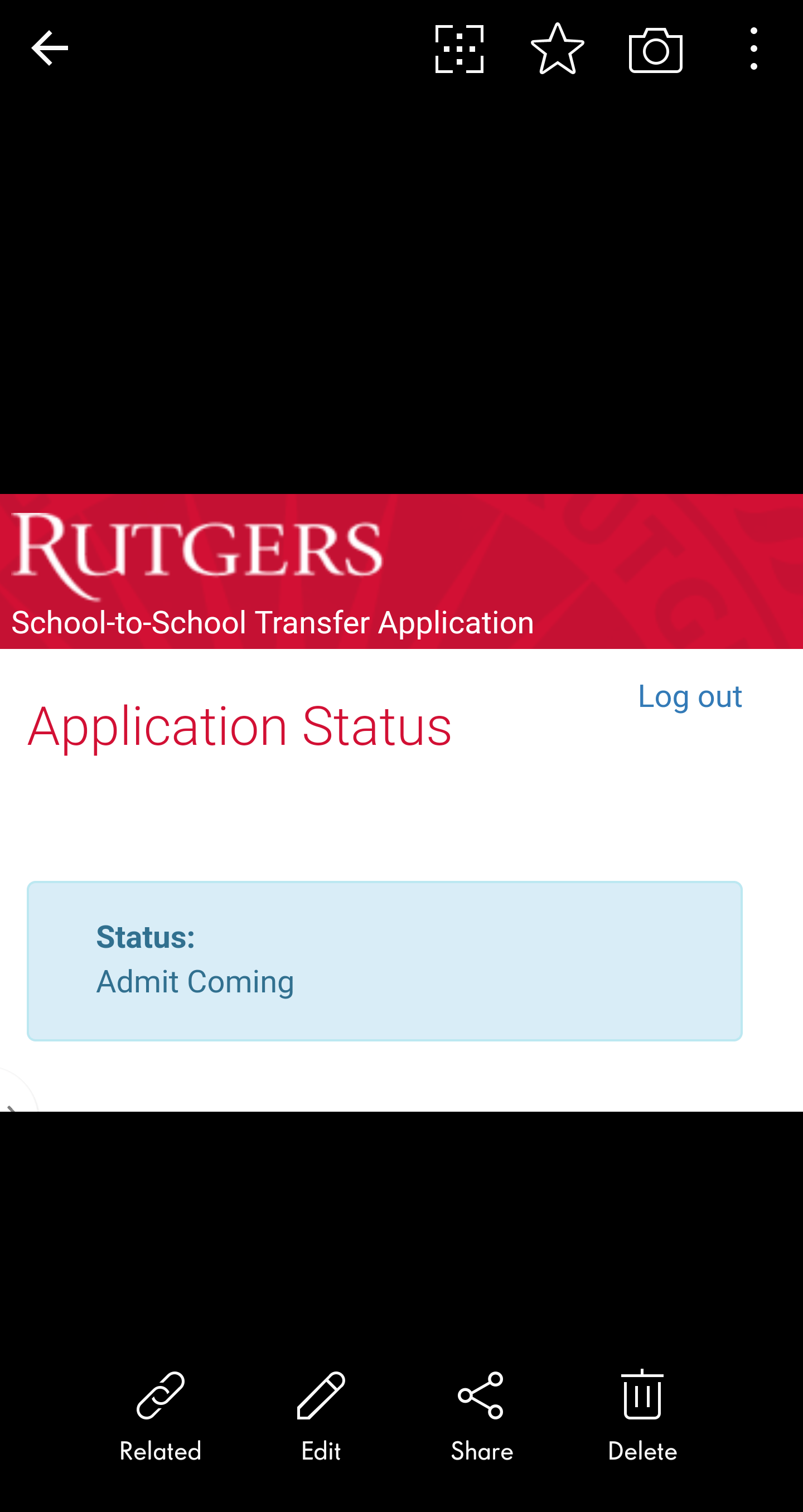 School To School Transfer Application Status. What does this mean? r