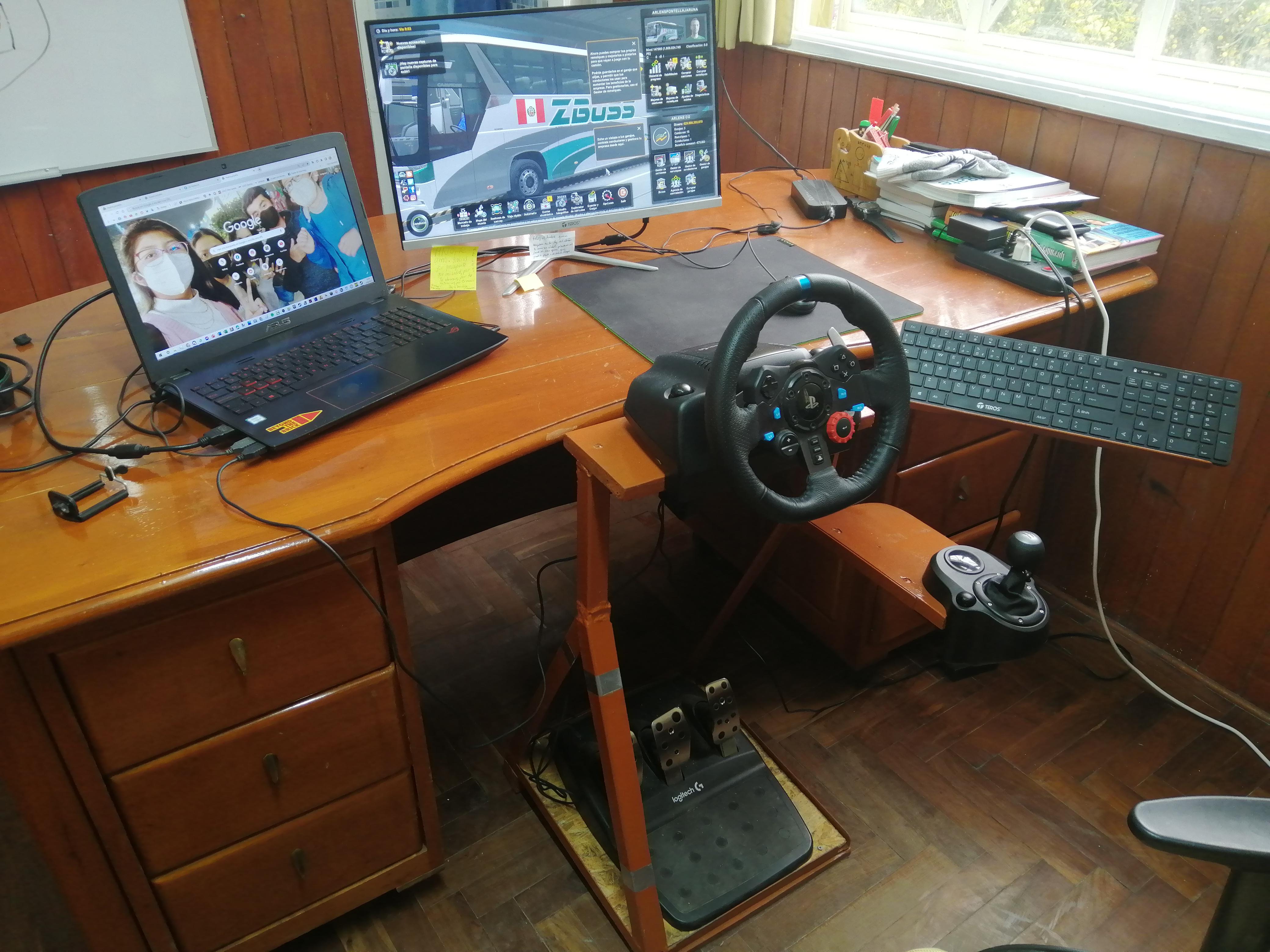 How about my setup for Euro Truck Simulator 2? The laptop is an ASUS