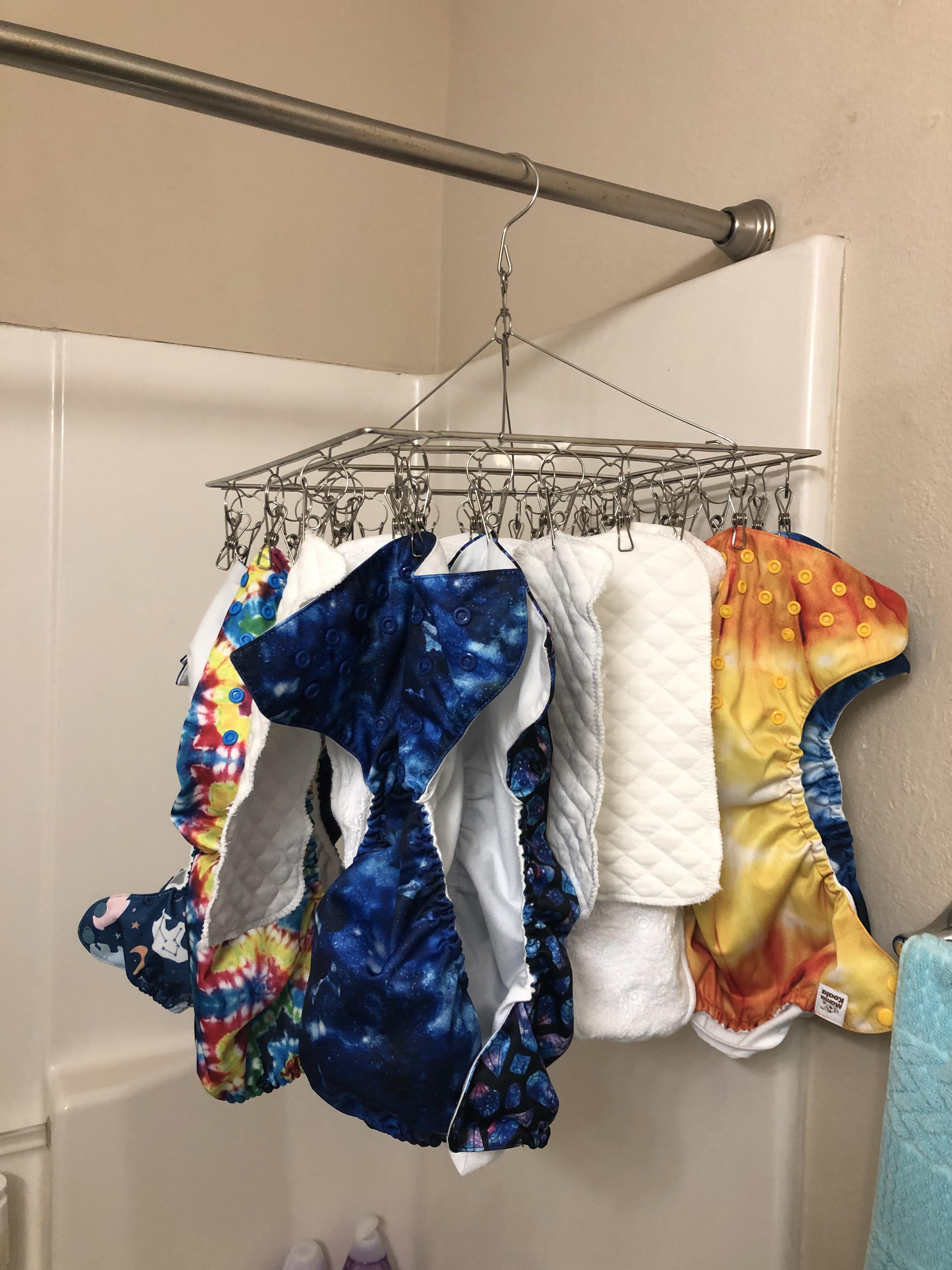 My first time using and washing cloth diapers! Officially addicted. r